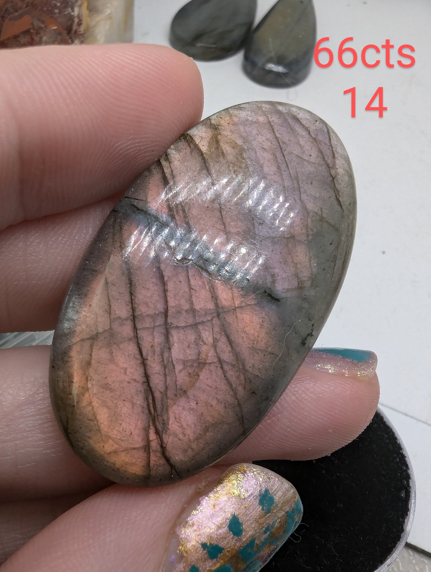 Sunset Labradorite Cabochons - 30mm+ - AAA flash - Rainbow Flash