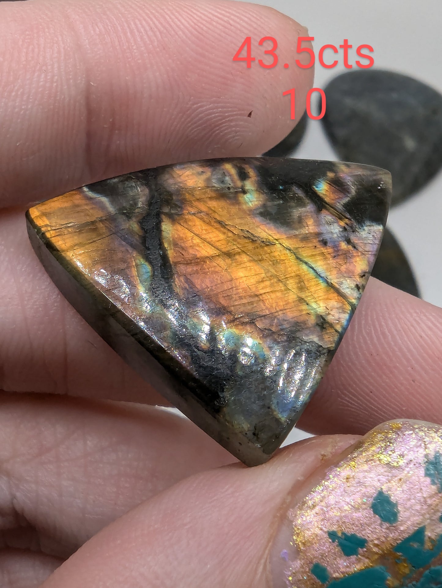 Sunset Labradorite Cabochons - 30mm+ - AAA flash - Rainbow Flash