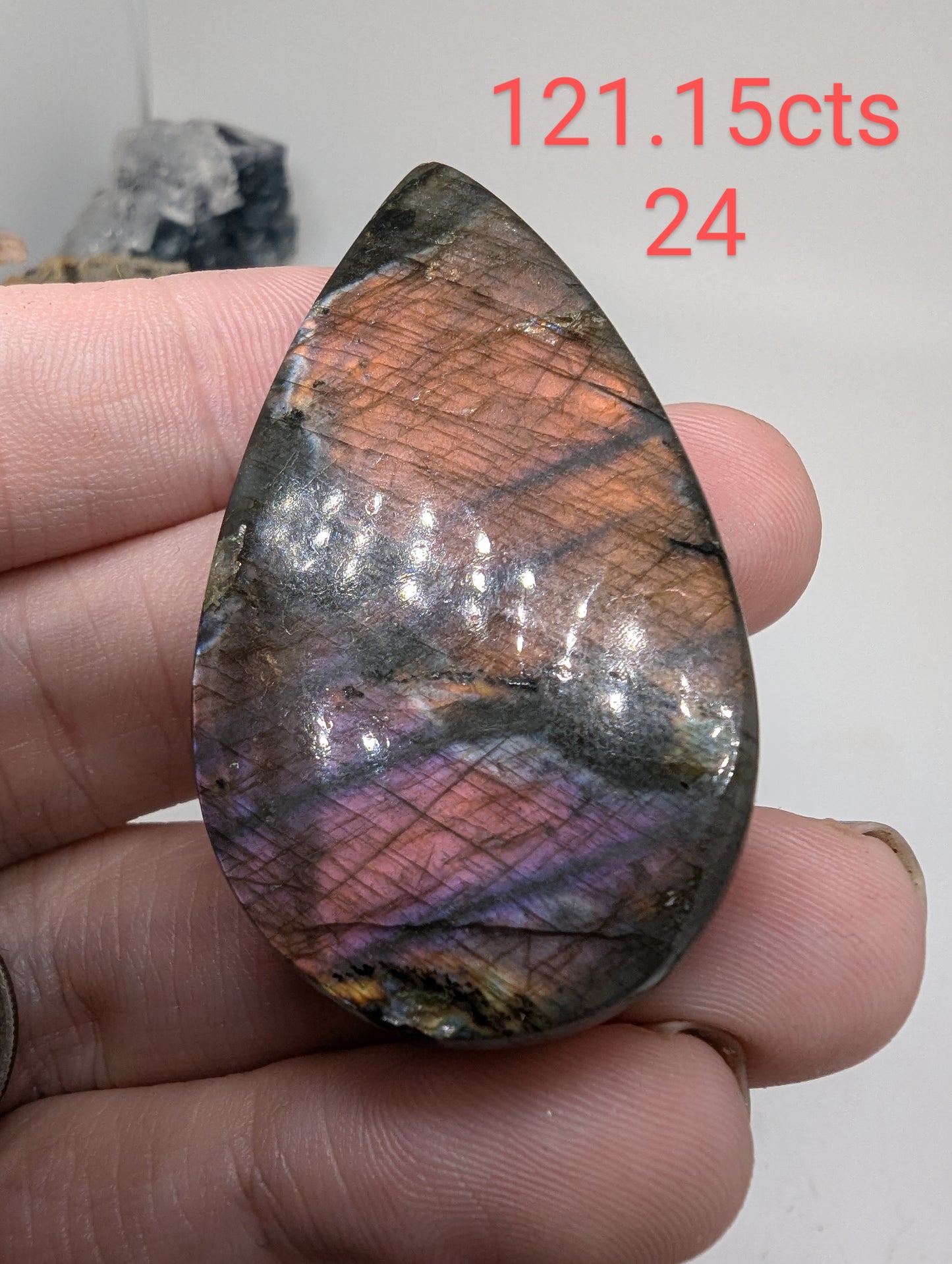 Sunset Labradorite Cabochons - 30mm+ - AAA flash - Rainbow Flash