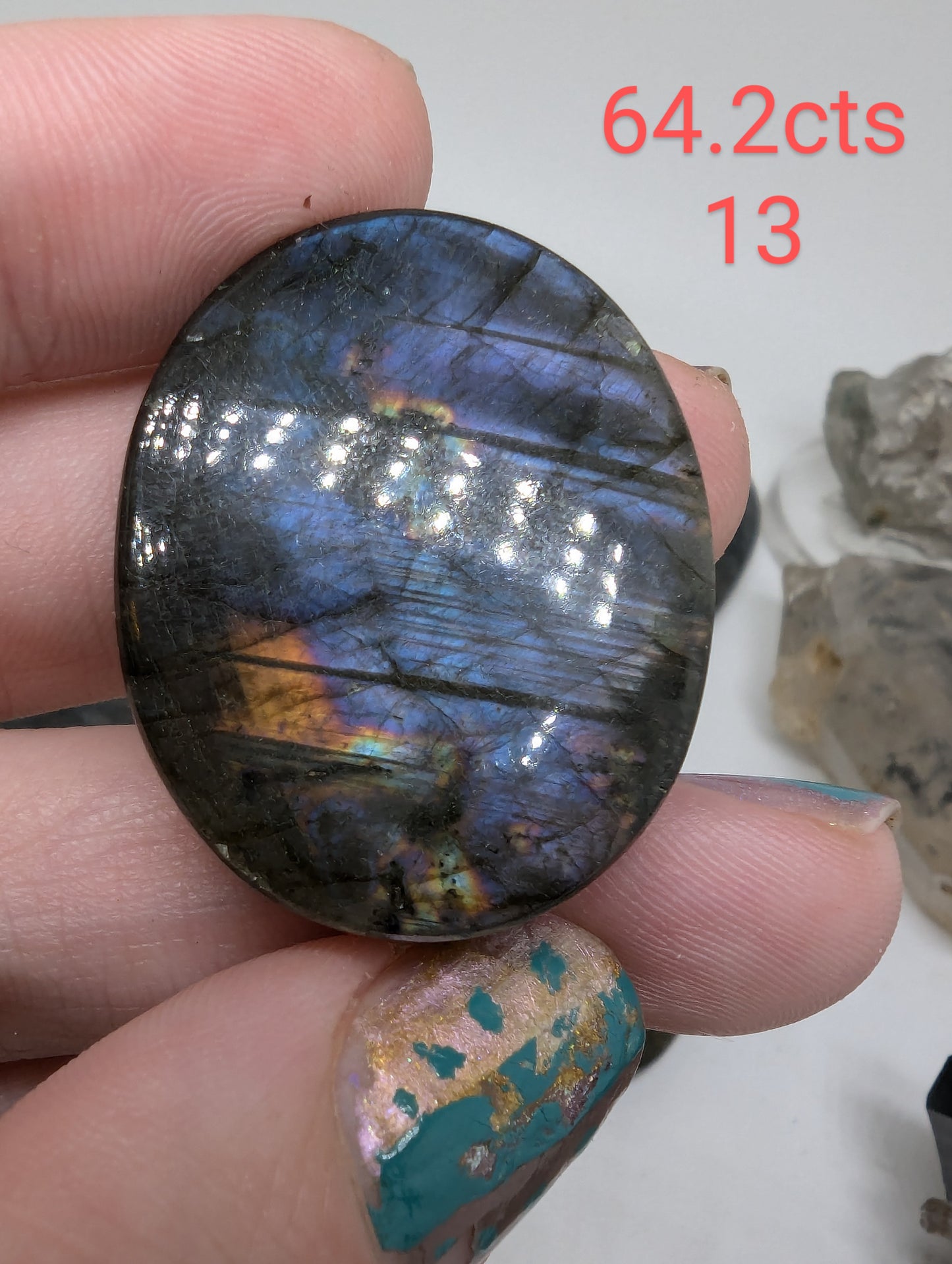 Sunset Labradorite Cabochons - 30mm+ - AAA flash - Rainbow Flash