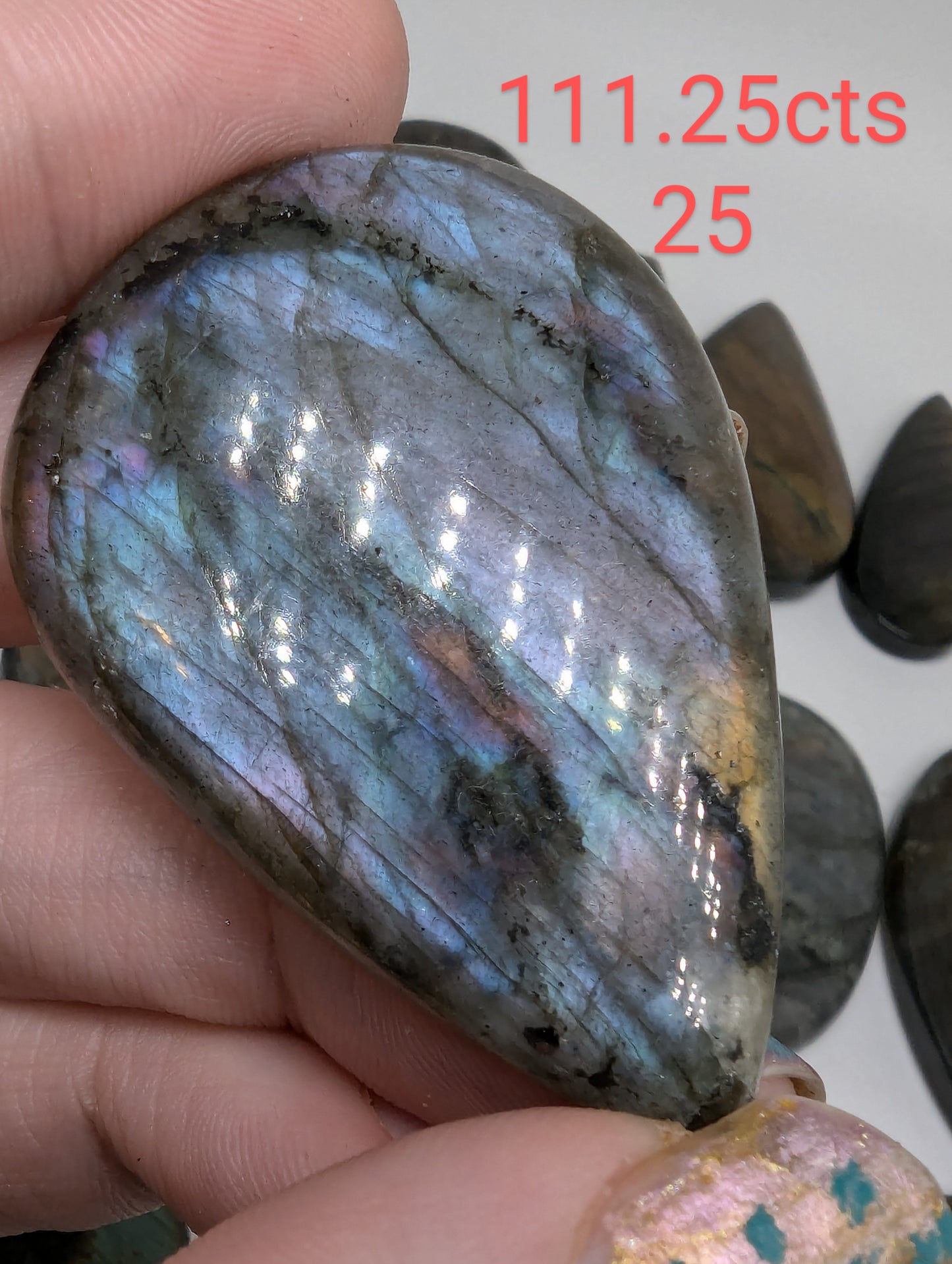 Sunset Labradorite Cabochons - 30mm+ - AAA flash - Rainbow Flash