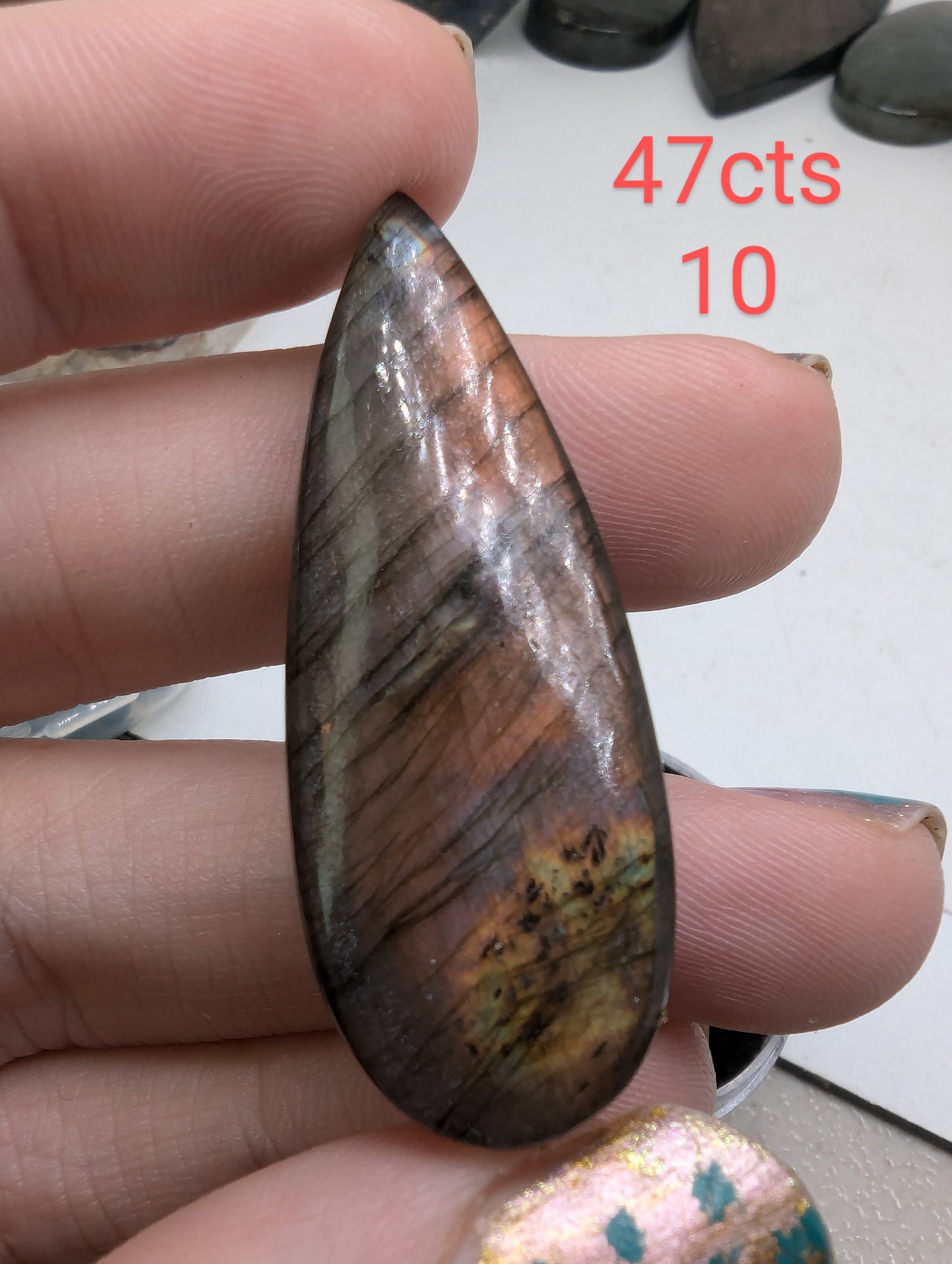 Sunset Labradorite Cabochons - 30mm+ - AAA flash - Rainbow Flash