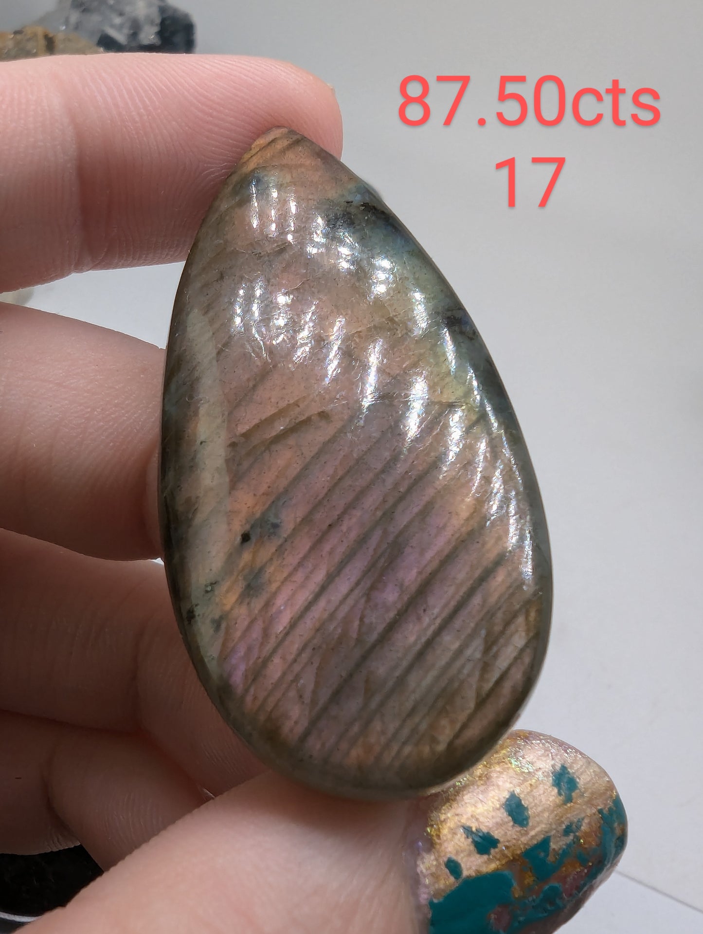 Sunset Labradorite Cabochons - 30mm+ - AAA flash - Rainbow Flash