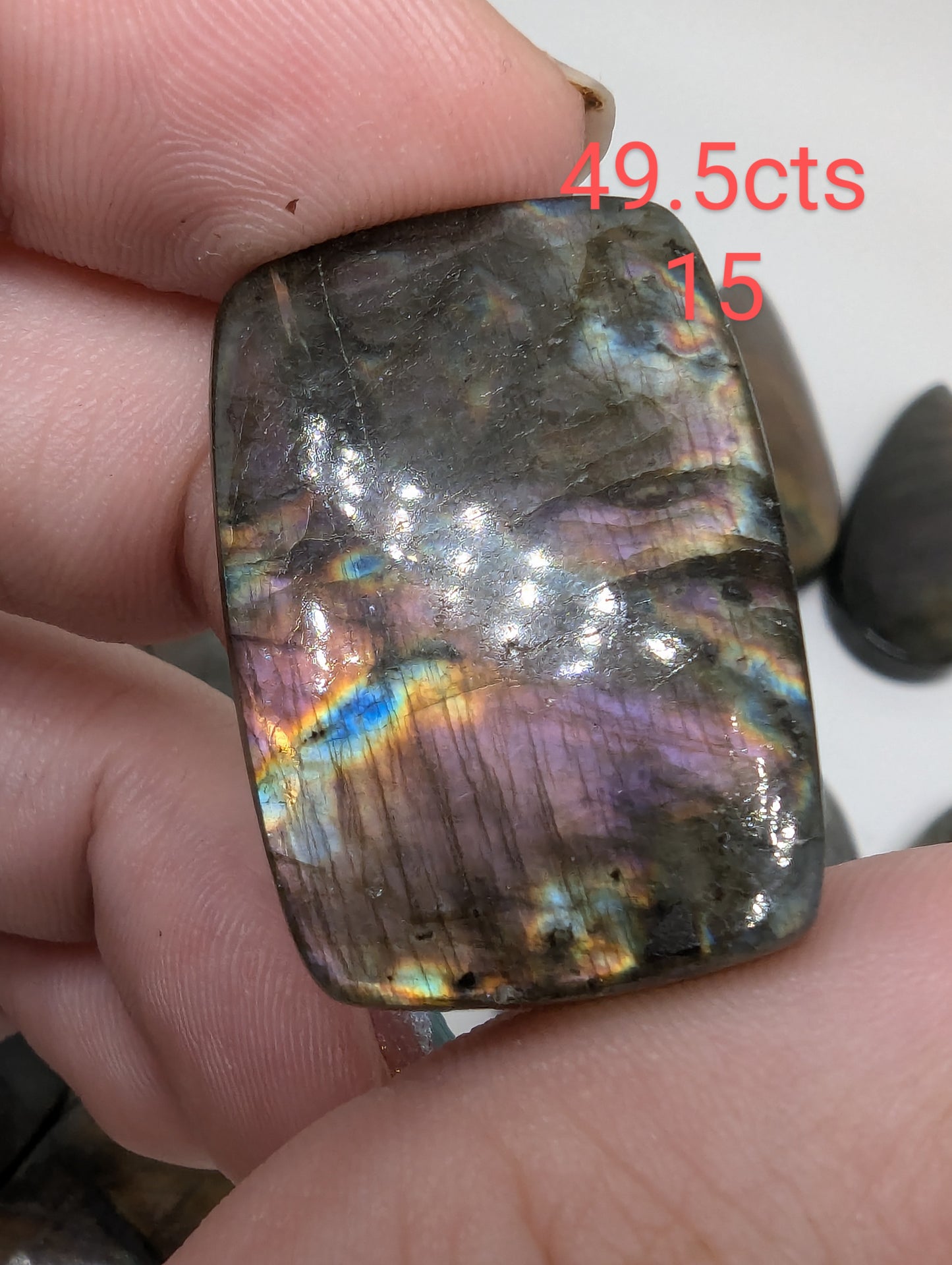 Sunset Labradorite Cabochons - 30mm+ - AAA flash - Rainbow Flash