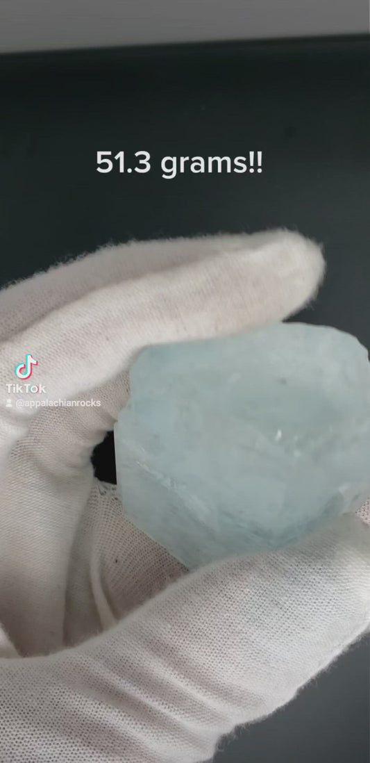 Aquamarine Specimen - 51.3 grams - 47.5mm - Shigar Flat Top Termination