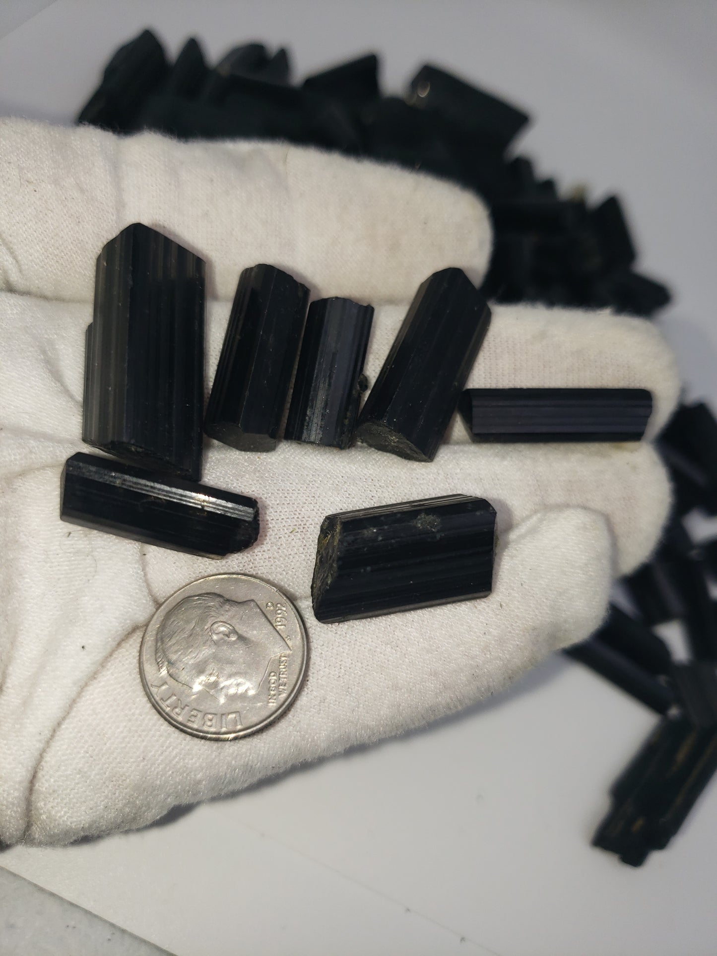 Black Tourmaline Rods - Top Luster - Natural Terminations Mixed In - Defined Striations - Jewelry Grade