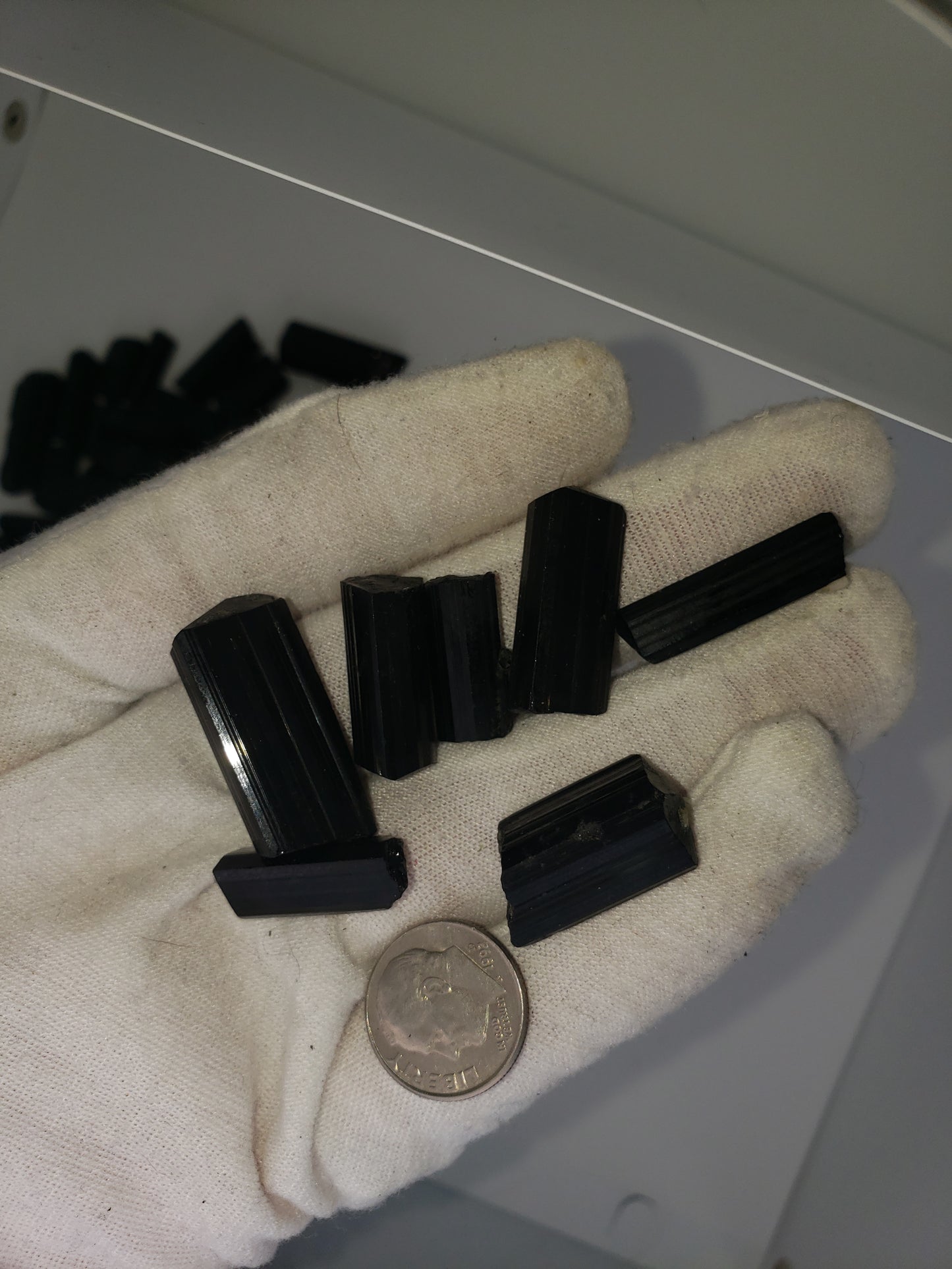 Black Tourmaline Rods - Top Luster - Natural Terminations Mixed In - Defined Striations - Jewelry Grade