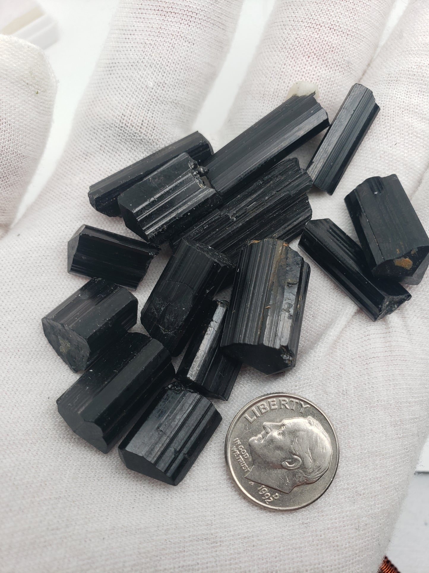 Black Tourmaline Rods - Top Luster - Natural Terminations Mixed In - Defined Striations - Jewelry Grade