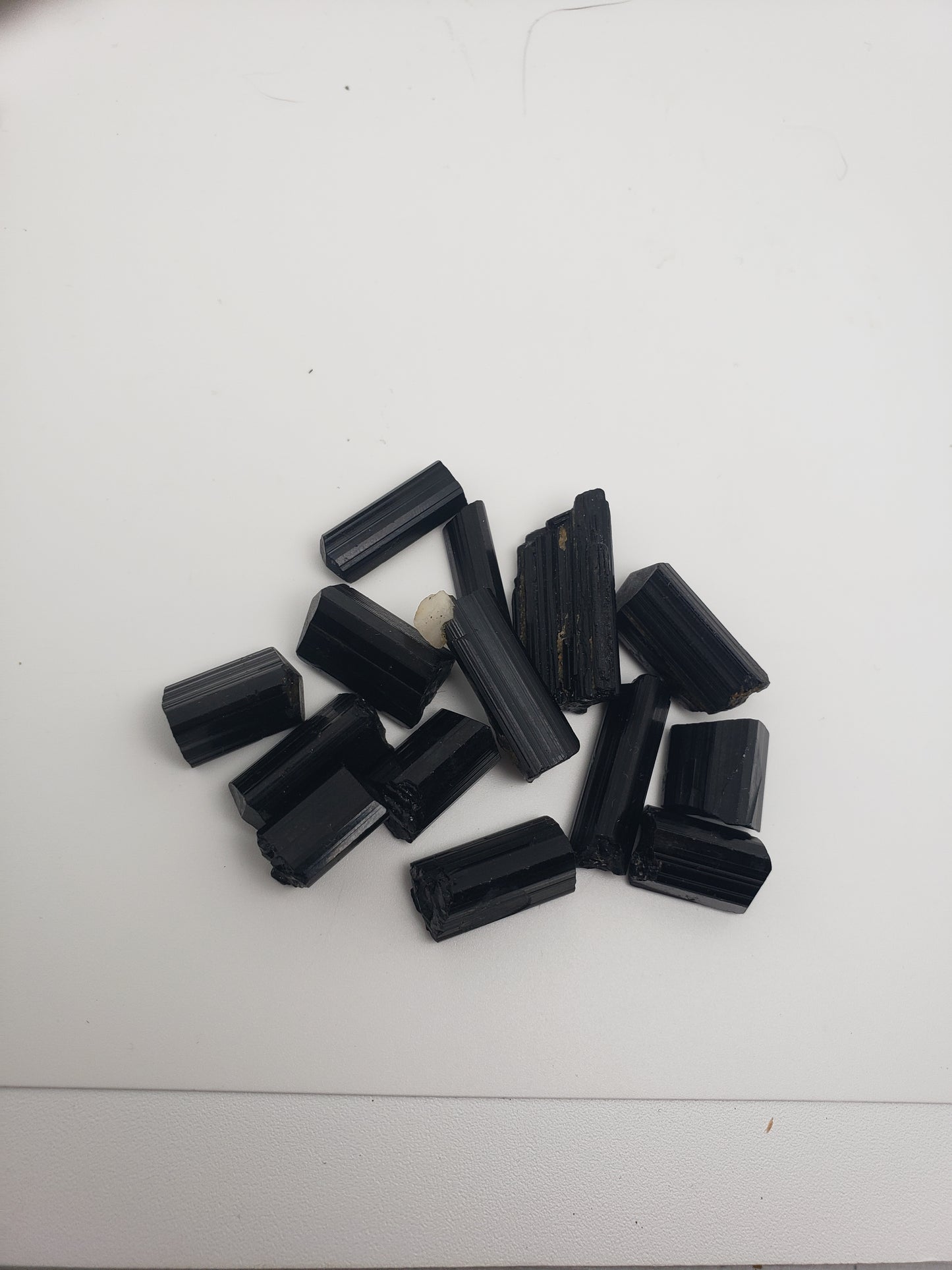 Black Tourmaline Rods - Top Luster - Natural Terminations Mixed In - Defined Striations - Jewelry Grade