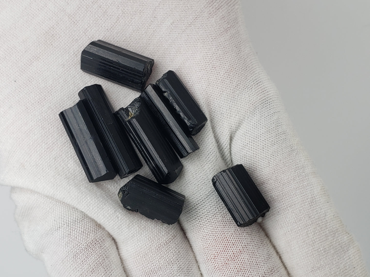 Black Tourmaline Rods - Top Luster - Natural Terminations Mixed In - Defined Striations - Jewelry Grade