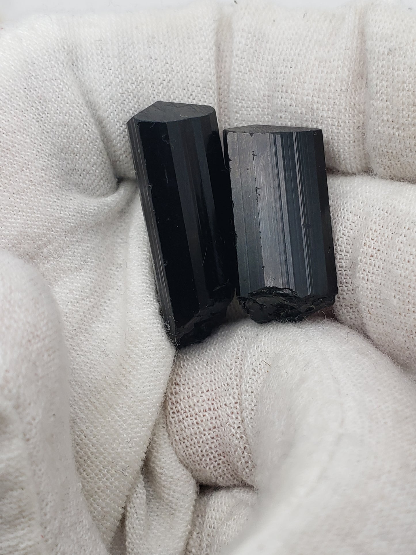 Black Tourmaline Rods - Top Luster - Natural Terminations Mixed In - Defined Striations - Jewelry Grade