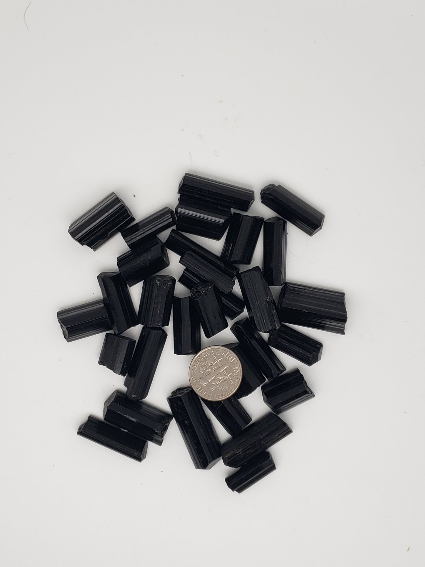 Black Tourmaline Rods - Top Luster - Natural Terminations Mixed In - Defined Striations - Jewelry Grade