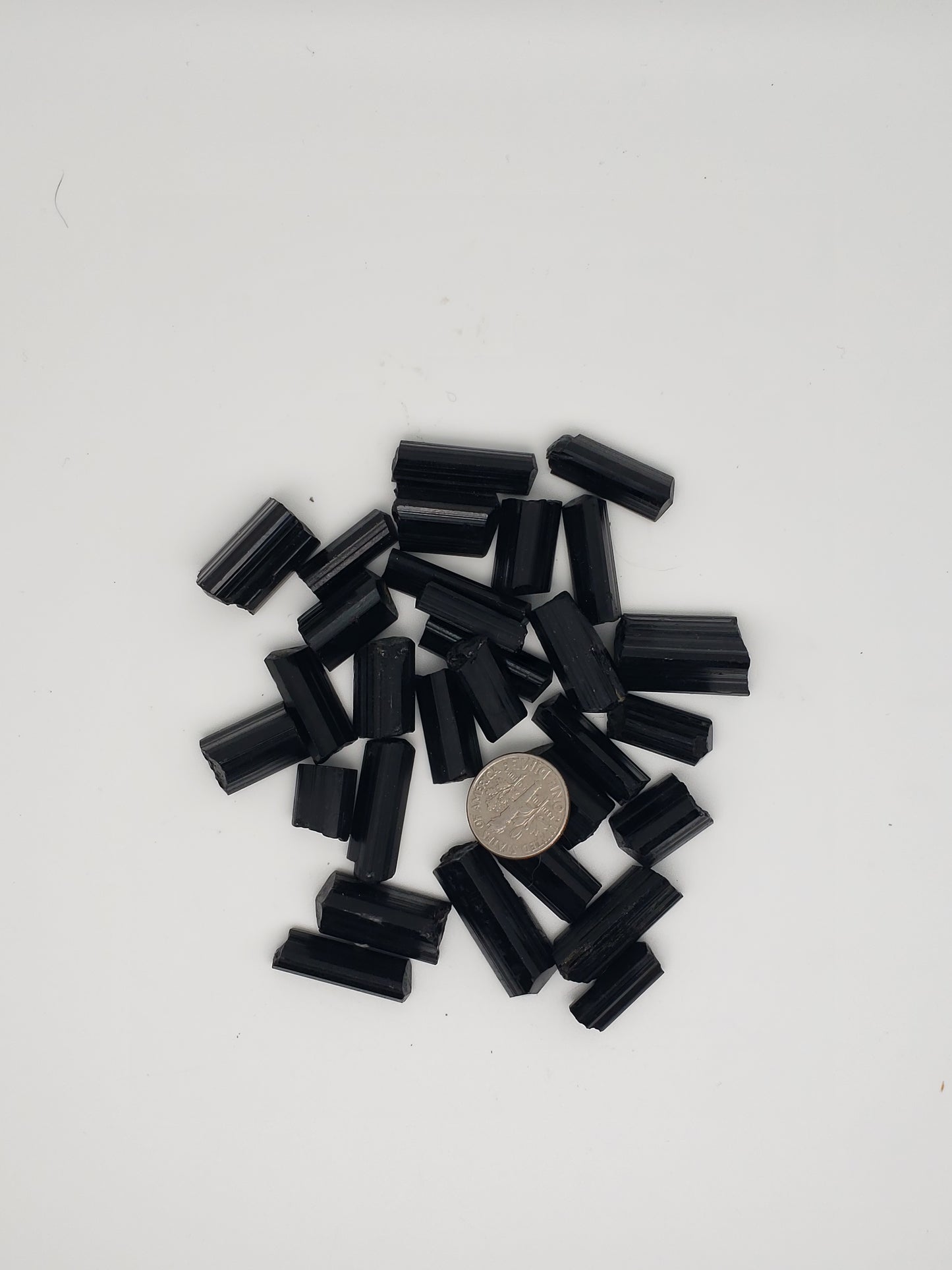 Black Tourmaline Rods - Top Luster - Natural Terminations Mixed In - Defined Striations - Jewelry Grade