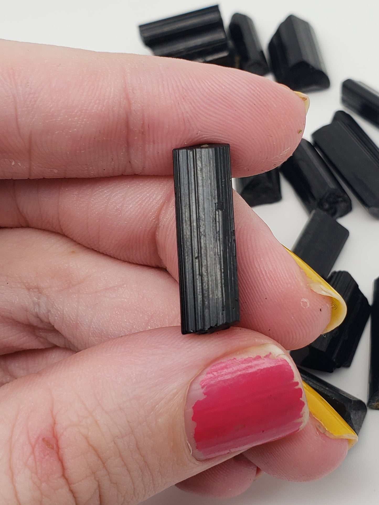 Black Tourmaline Rods - Top Luster - Natural Terminations Mixed In - Defined Striations - Jewelry Grade