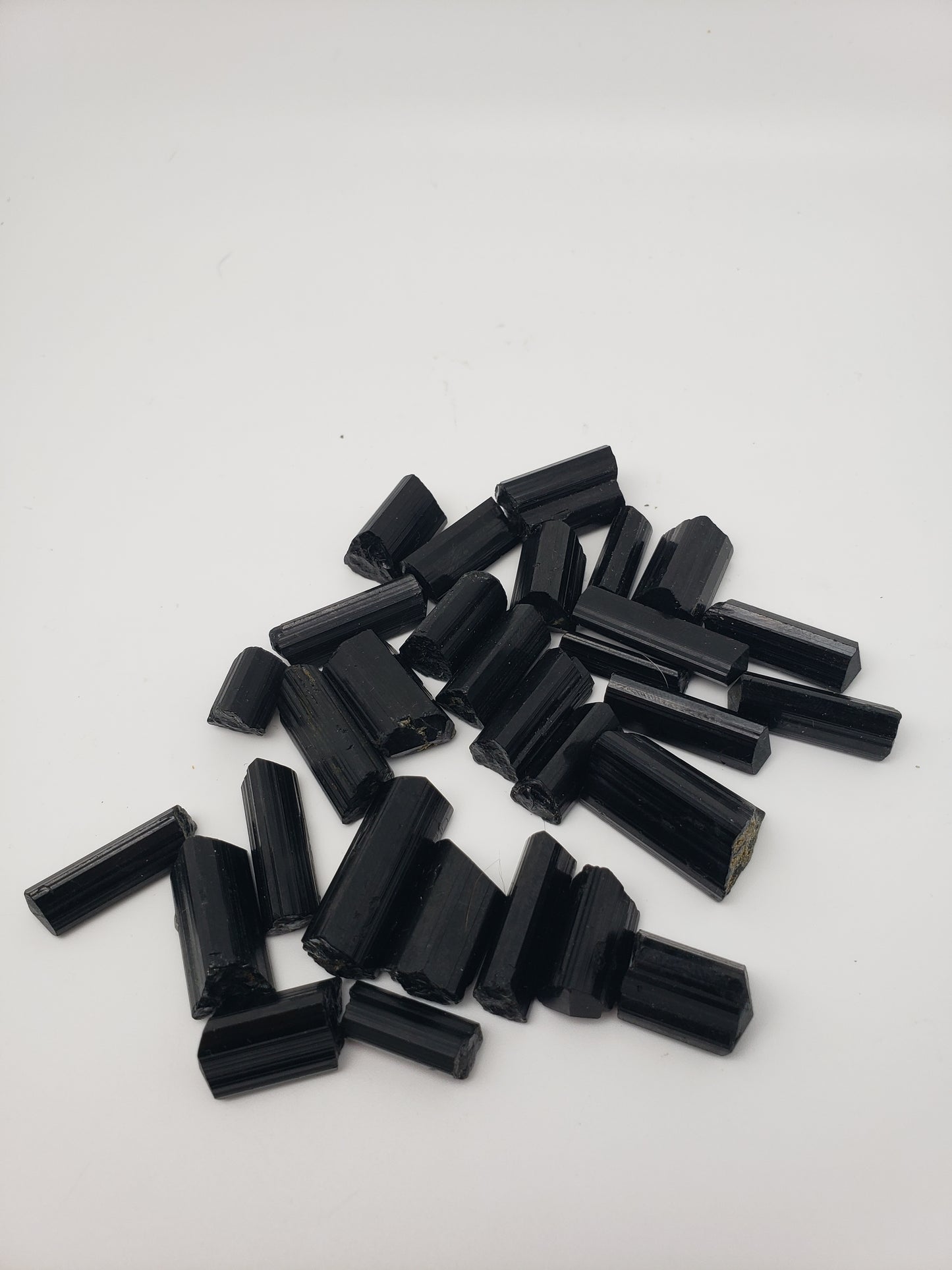 Black Tourmaline Rods - Top Luster - Natural Terminations Mixed In - Defined Striations - Jewelry Grade