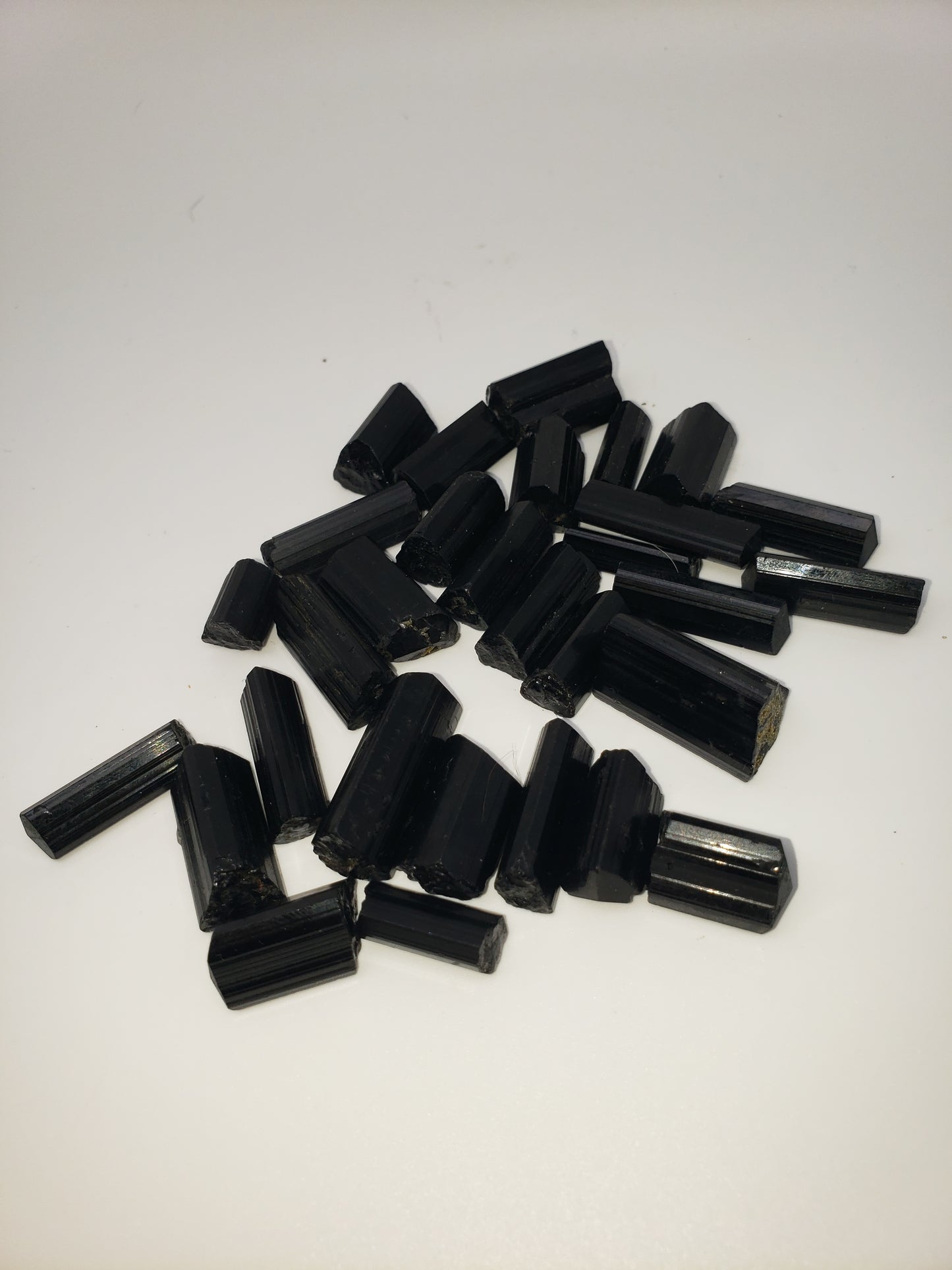 Black Tourmaline Rods - Top Luster - Natural Terminations Mixed In - Defined Striations - Jewelry Grade