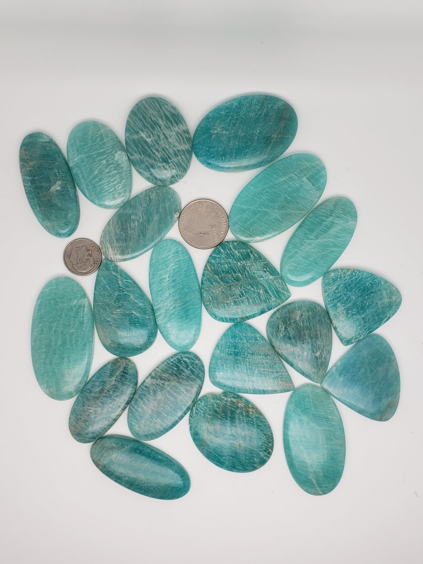 Amazonite Cabochons - Large to Palm Size