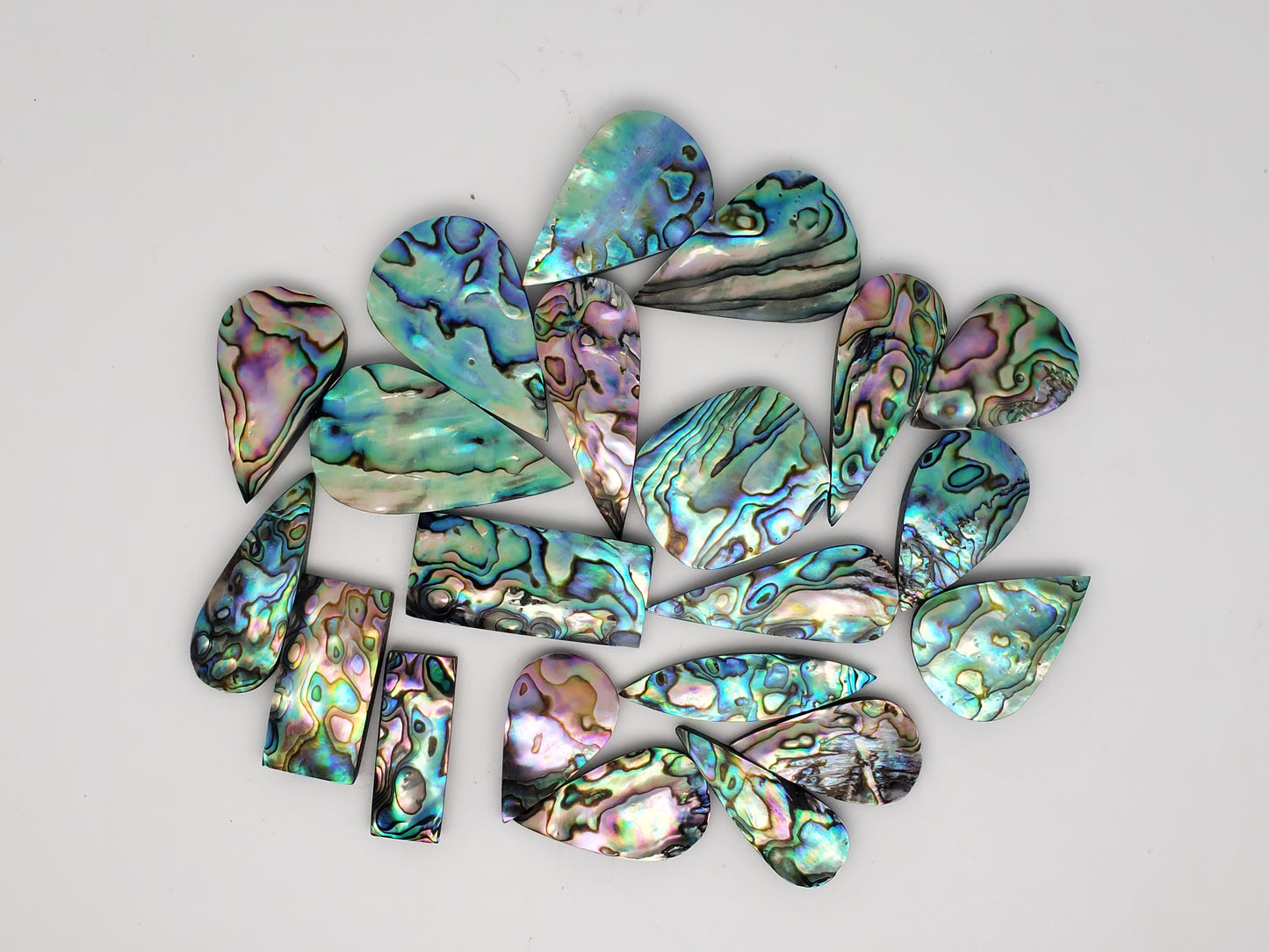 Abalone Cabochons - Pears and Rectangles - Medium Size