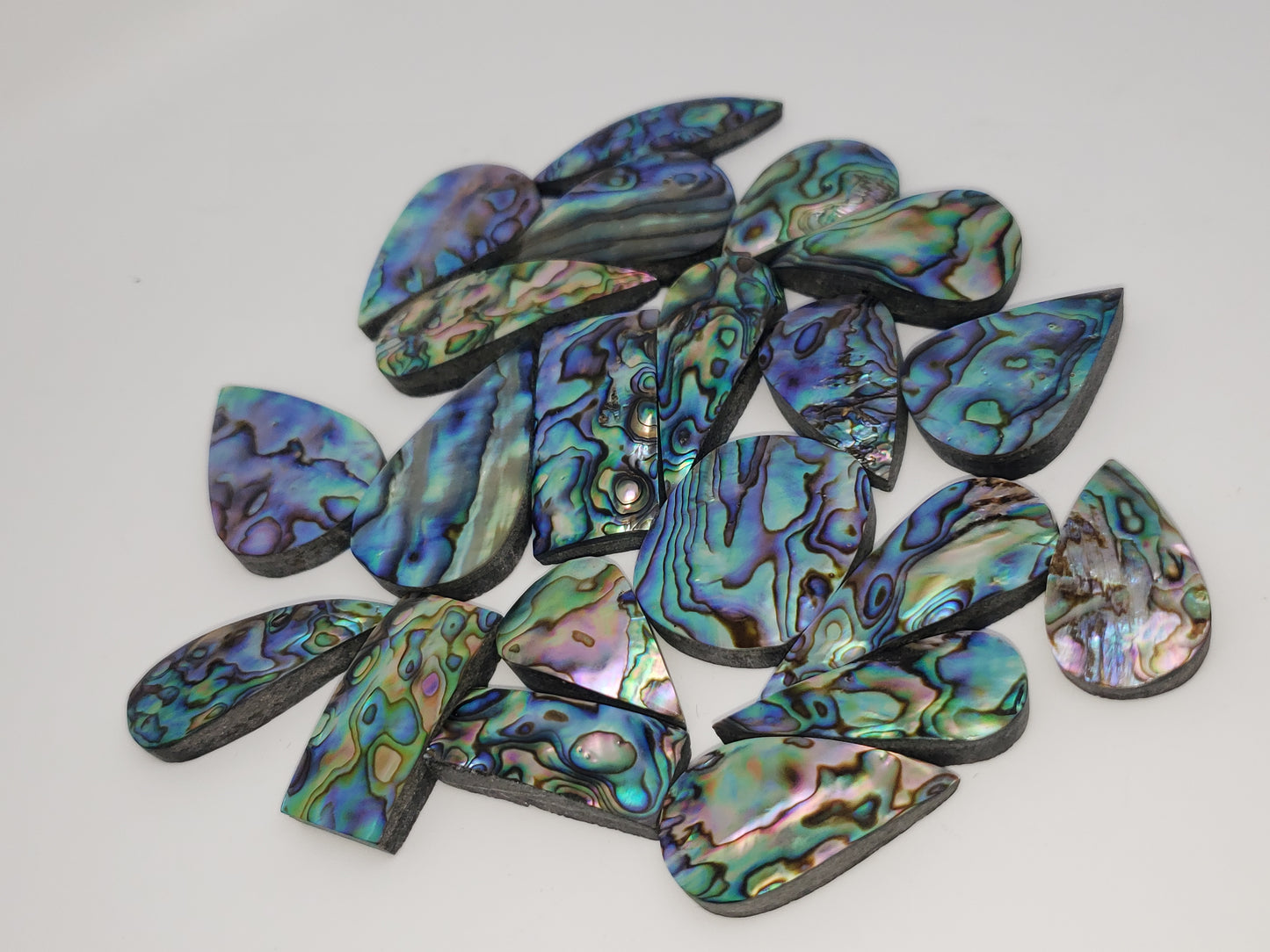 Abalone Cabochons - Pears and Rectangles - Medium Size