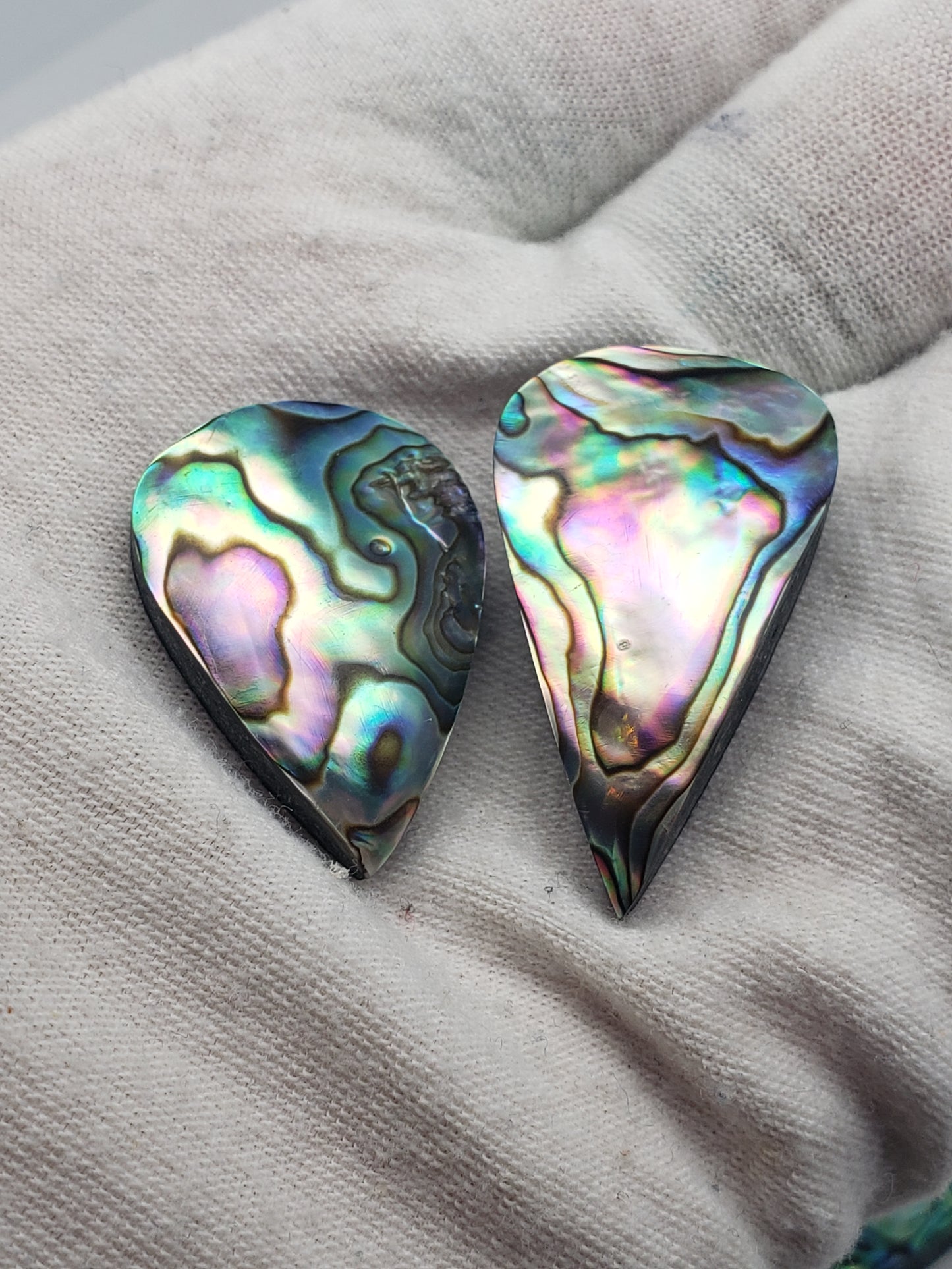 Abalone Cabochons - Pears and Rectangles - Medium Size