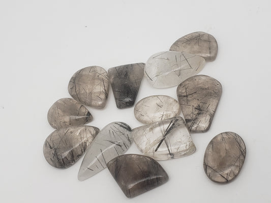 Rutilated Quartz Cabochons - Black Rutile - Smaller Size - 18-27mm