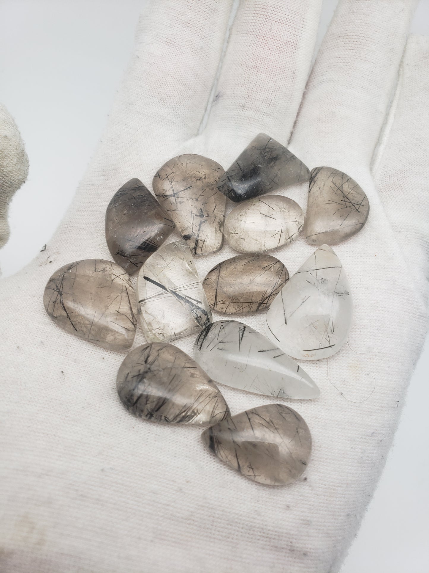 Rutilated Quartz Cabochons - Black Rutile - Smaller Size - 18-27mm