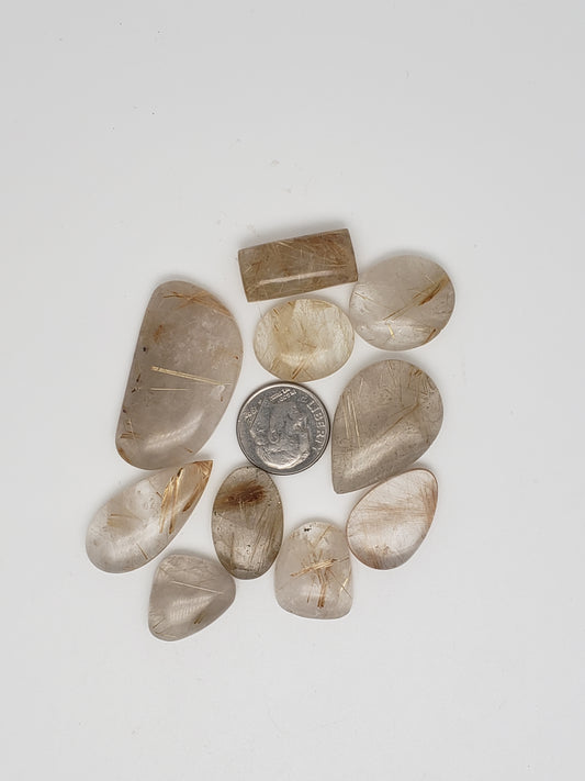 Rutilated Quartz Cabochons - Gold Rutile - Smaller Size - 18-36mm