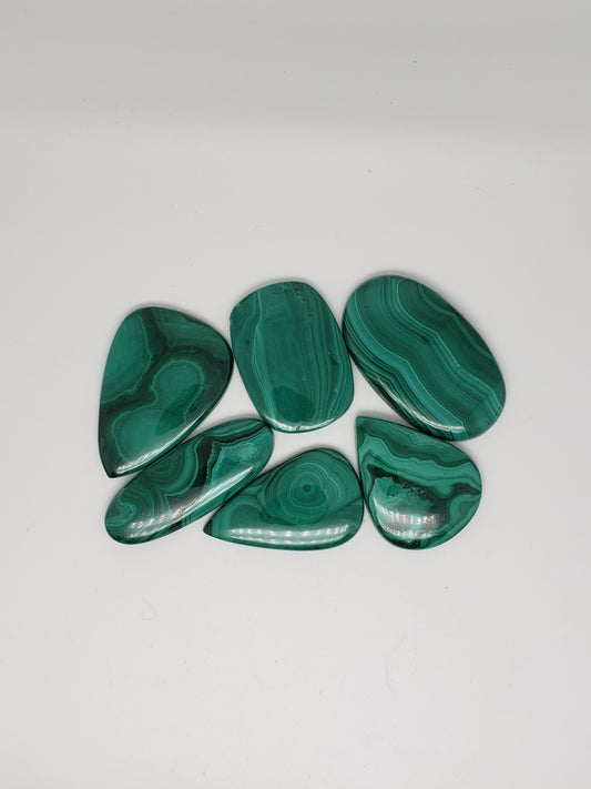 Malachite Cabochons - Large to Palm Size - 42.5-54mm