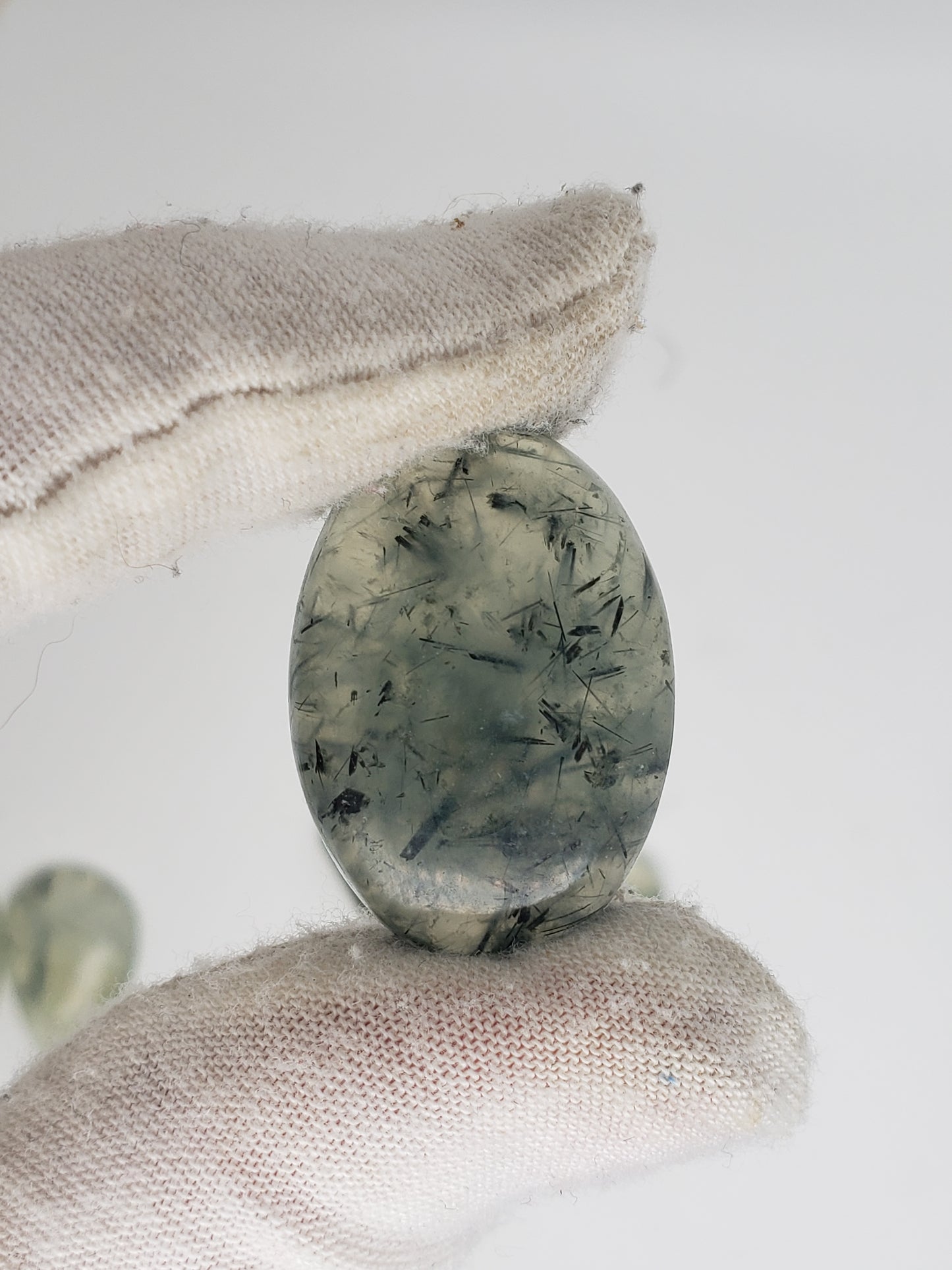 Prehnite Cablchons - Tourmalated - Medium Size