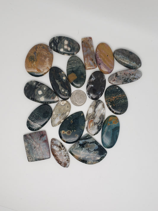 Ocean Jasper Cabochons - Medium Sizes - 31-42.7mm