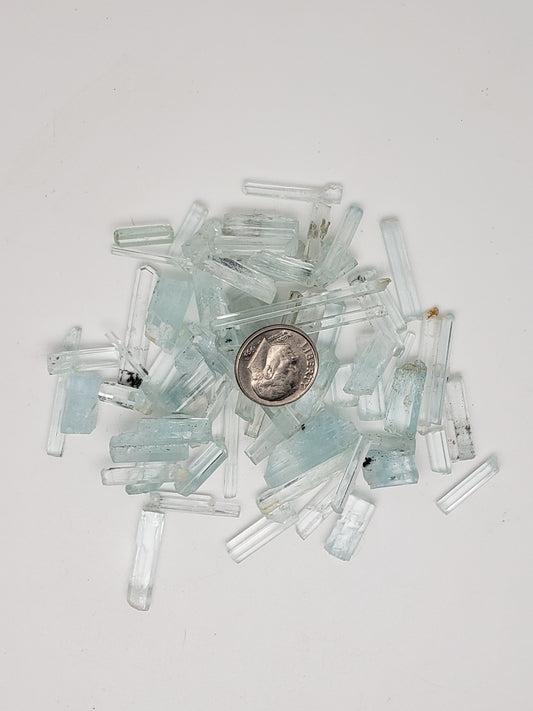 Aquamarine Raw Crystal Rods / Pencils - Smalls for Jewelry Use