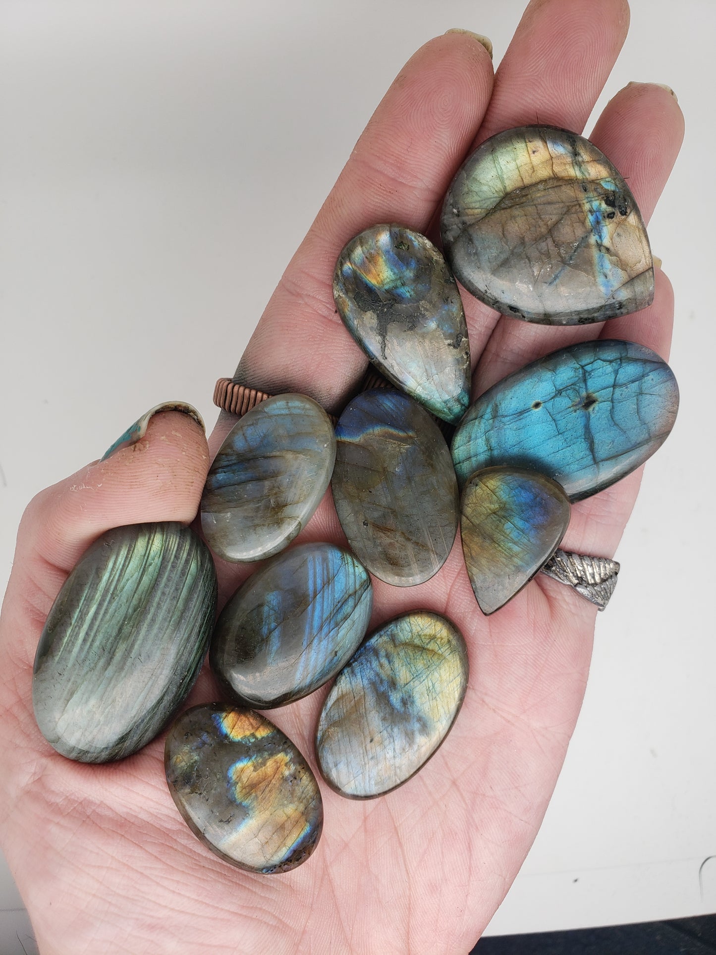 Labradorite Super Flashy -  Sunset / Rainbow / Mixed Colors -  Large Sizes