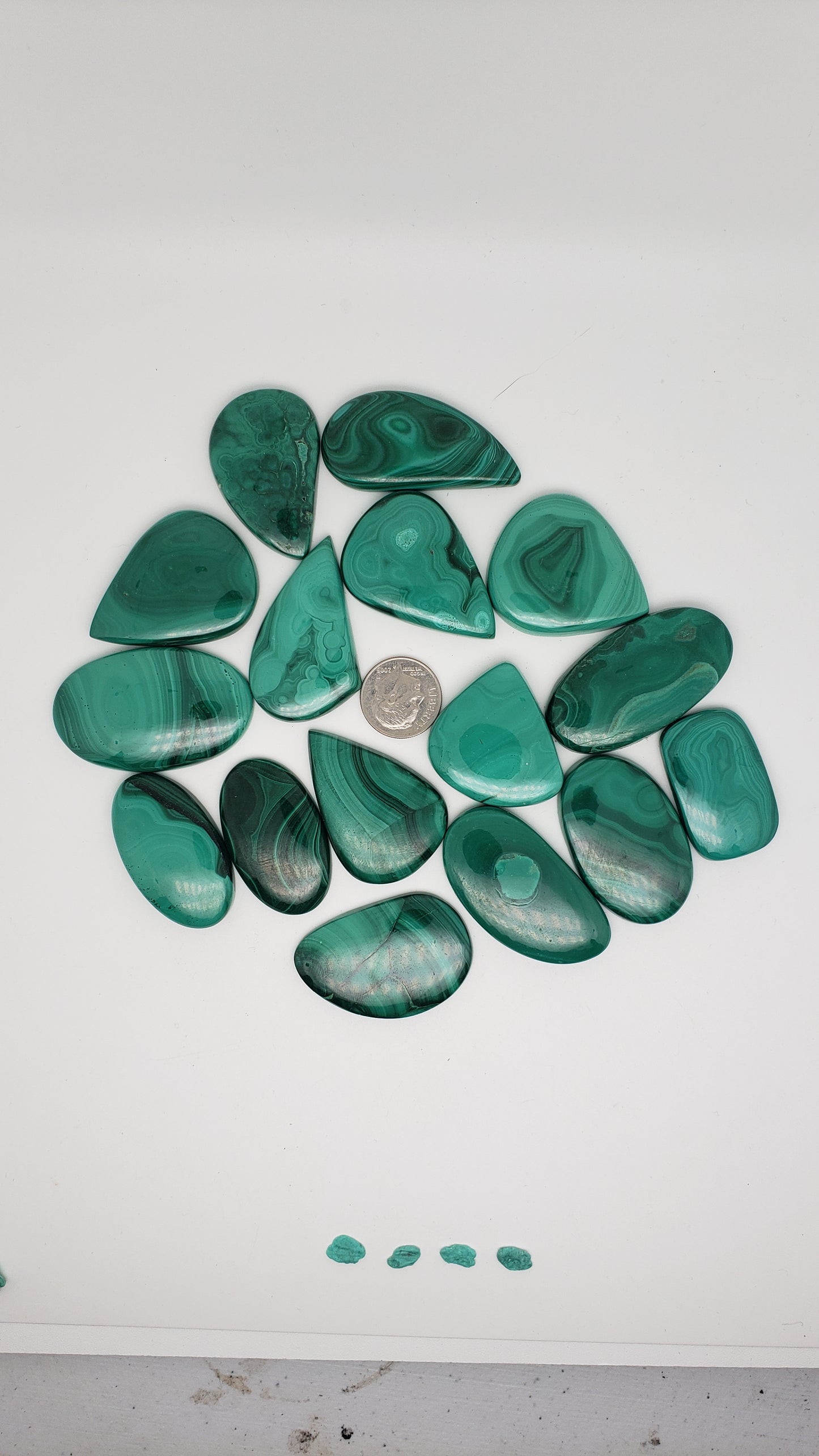 Malachite Cabochons - Medium to Large Pendant Focals - 31.3-43.5mm