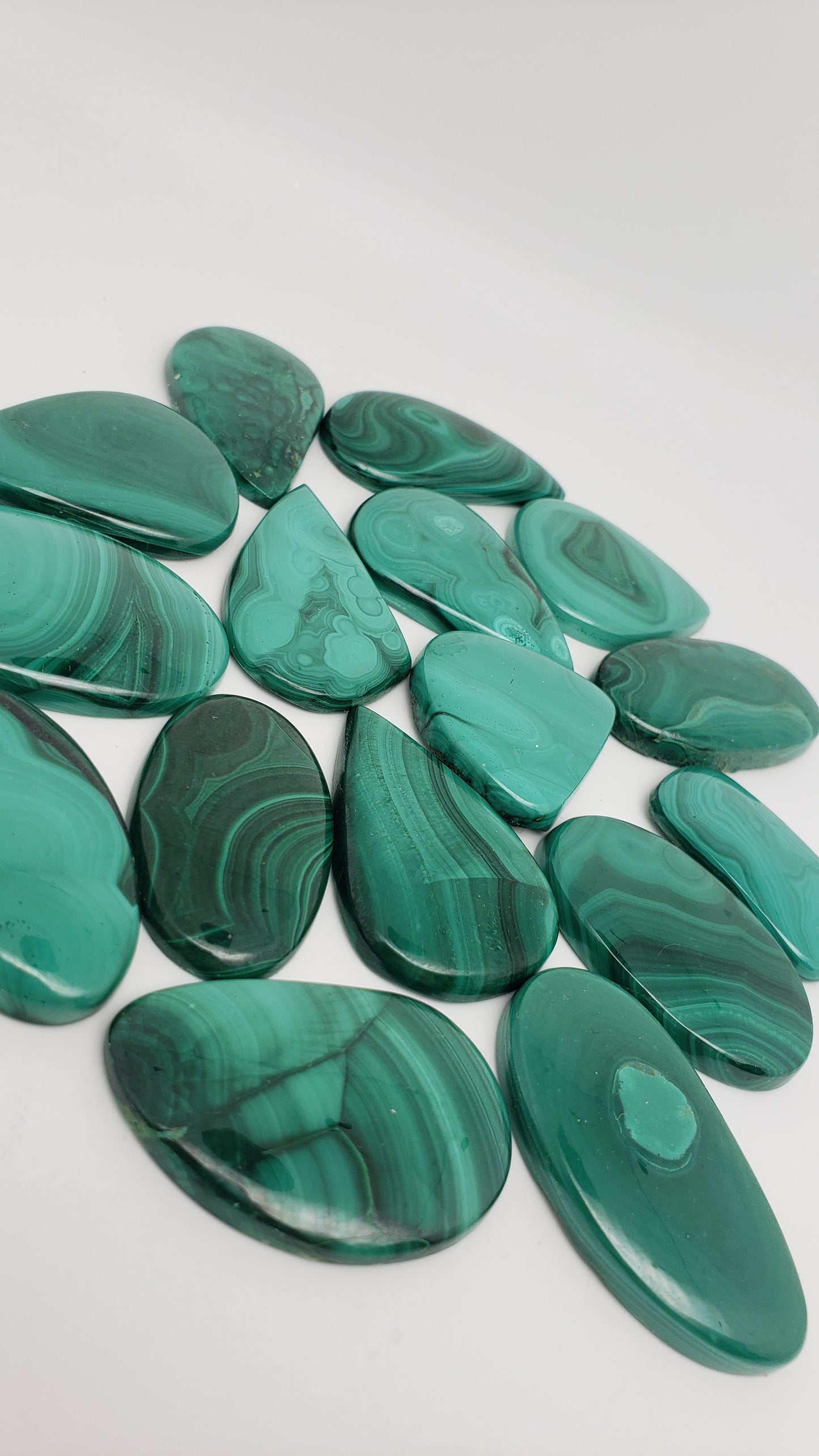 Malachite Cabochons - Medium to Large Pendant Focals - 31.3-43.5mm