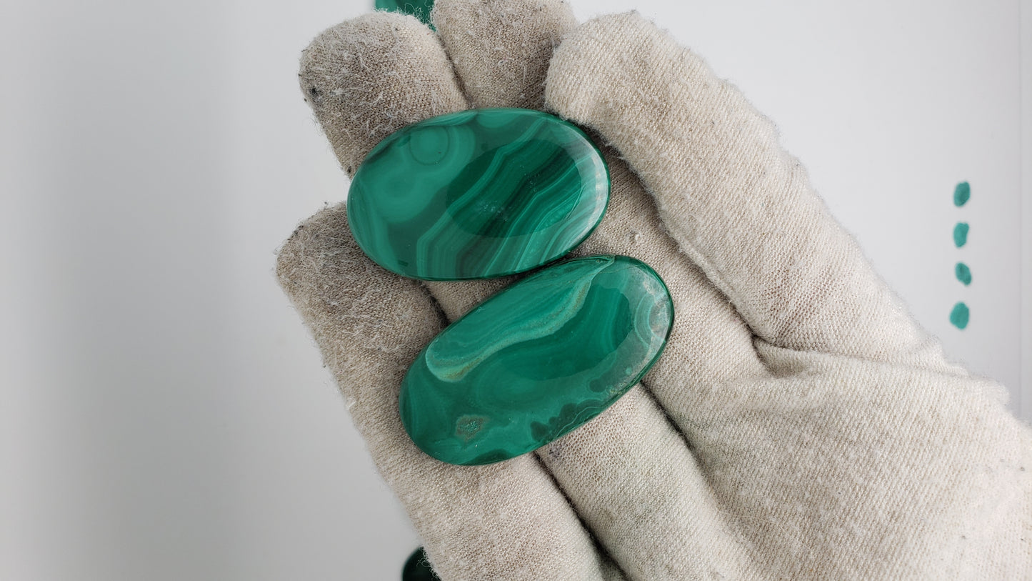 Malachite Cabochons - Medium to Large Pendant Focals - 31.3-43.5mm