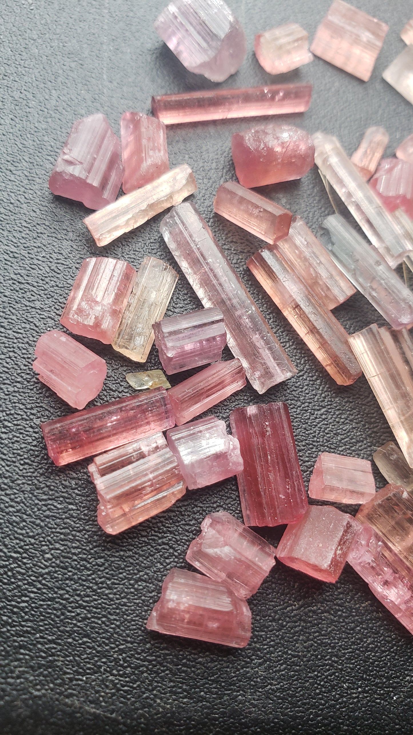 Pink Tourmaline Raw Crystals - AA - Rods, points, and chunks