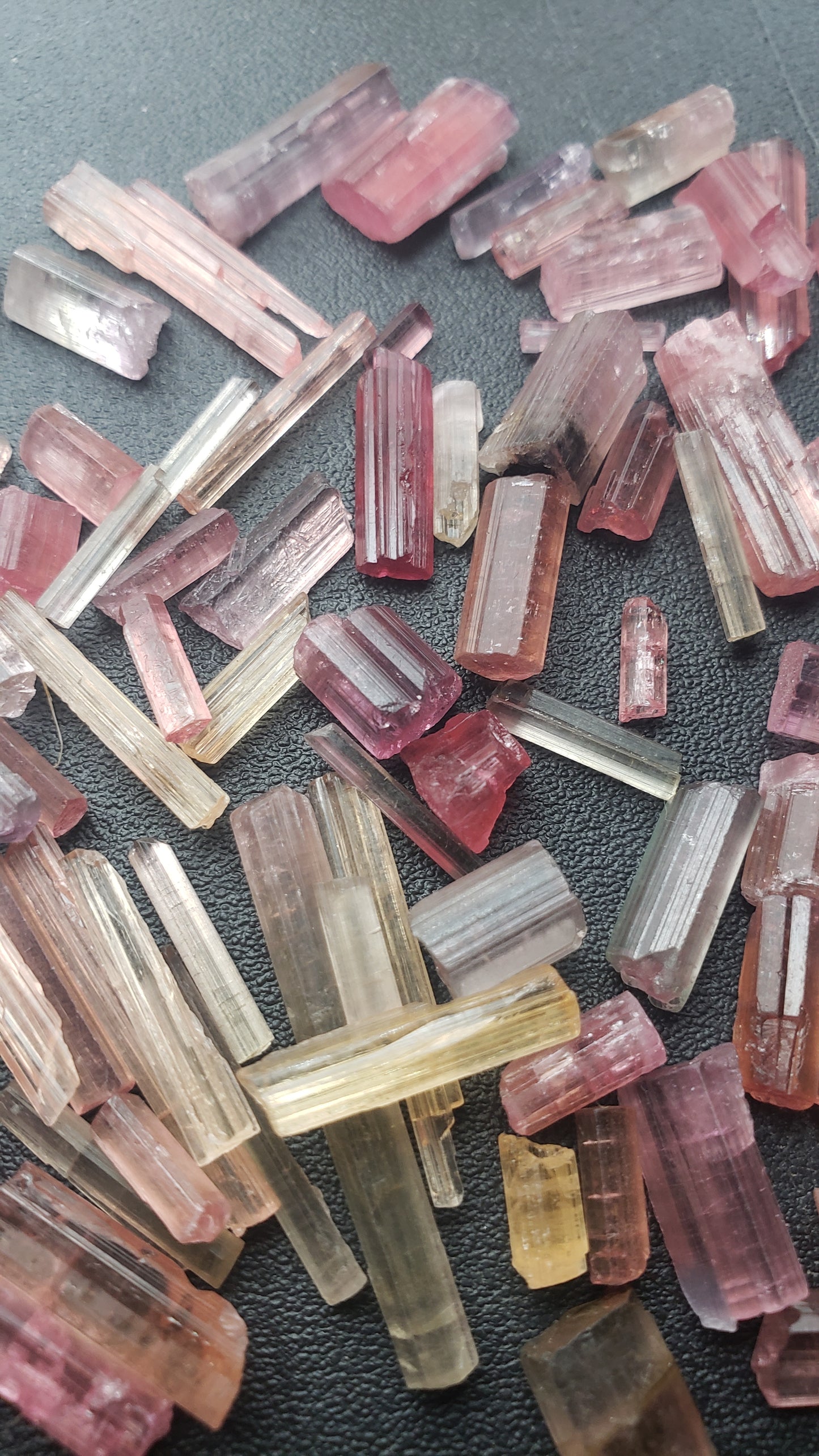 Pink Tourmaline Raw Crystals - AA - Rods, points, and chunks