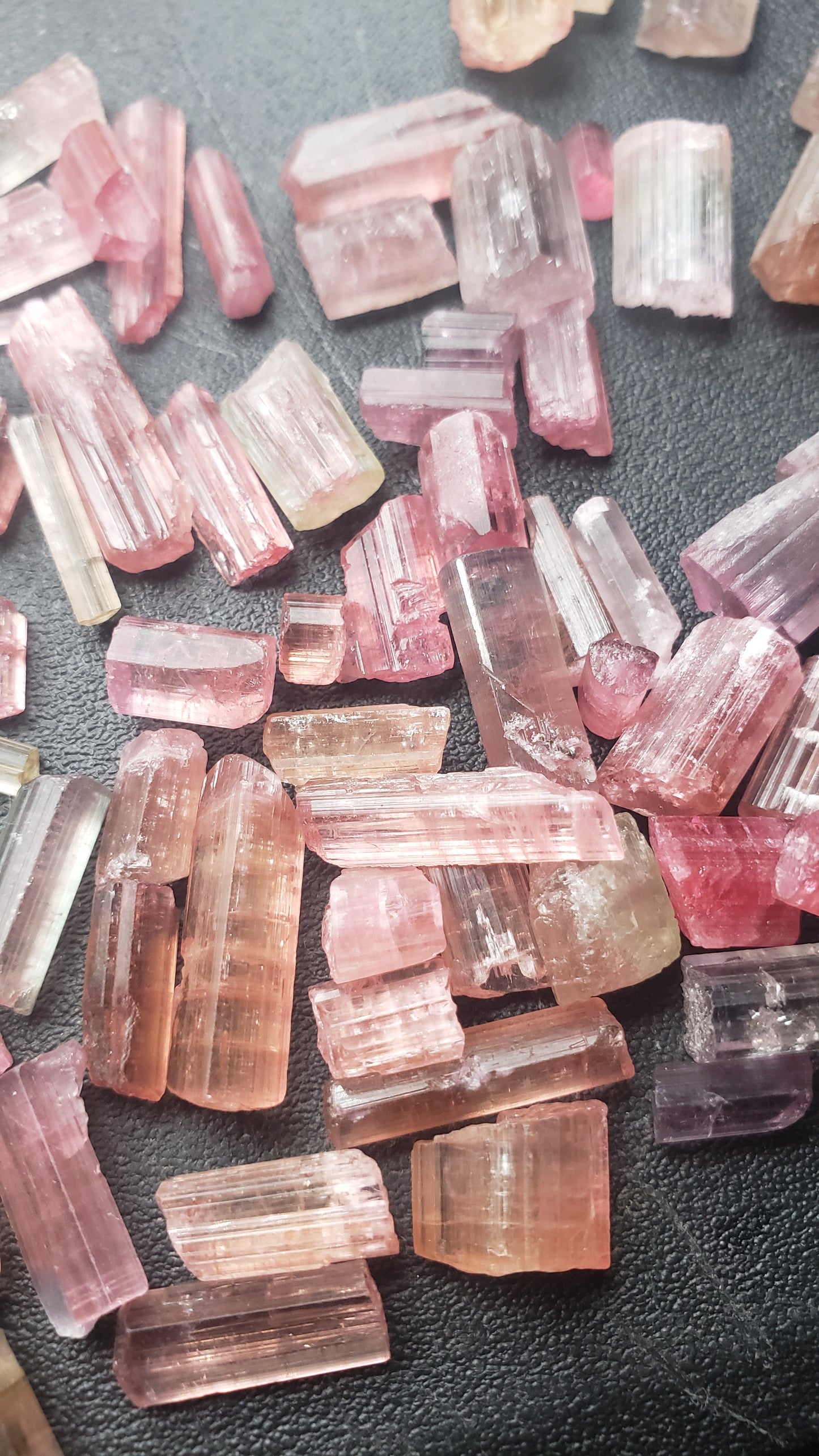 Pink Tourmaline Raw Crystals - AA - Rods, points, and chunks