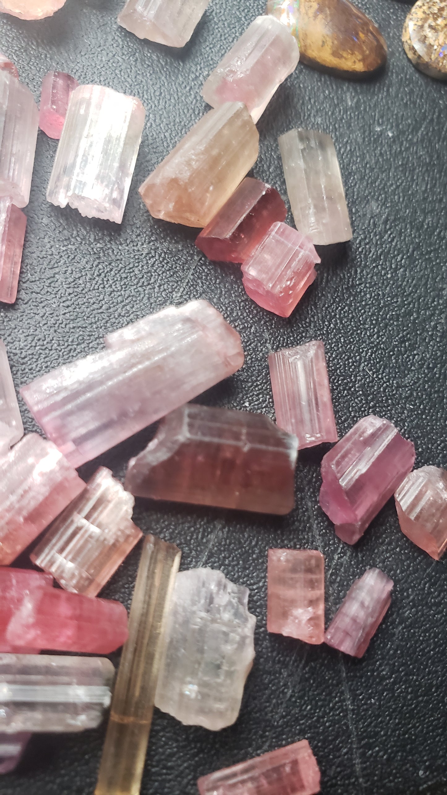 Pink Tourmaline Raw Crystals - AA - Rods, points, and chunks