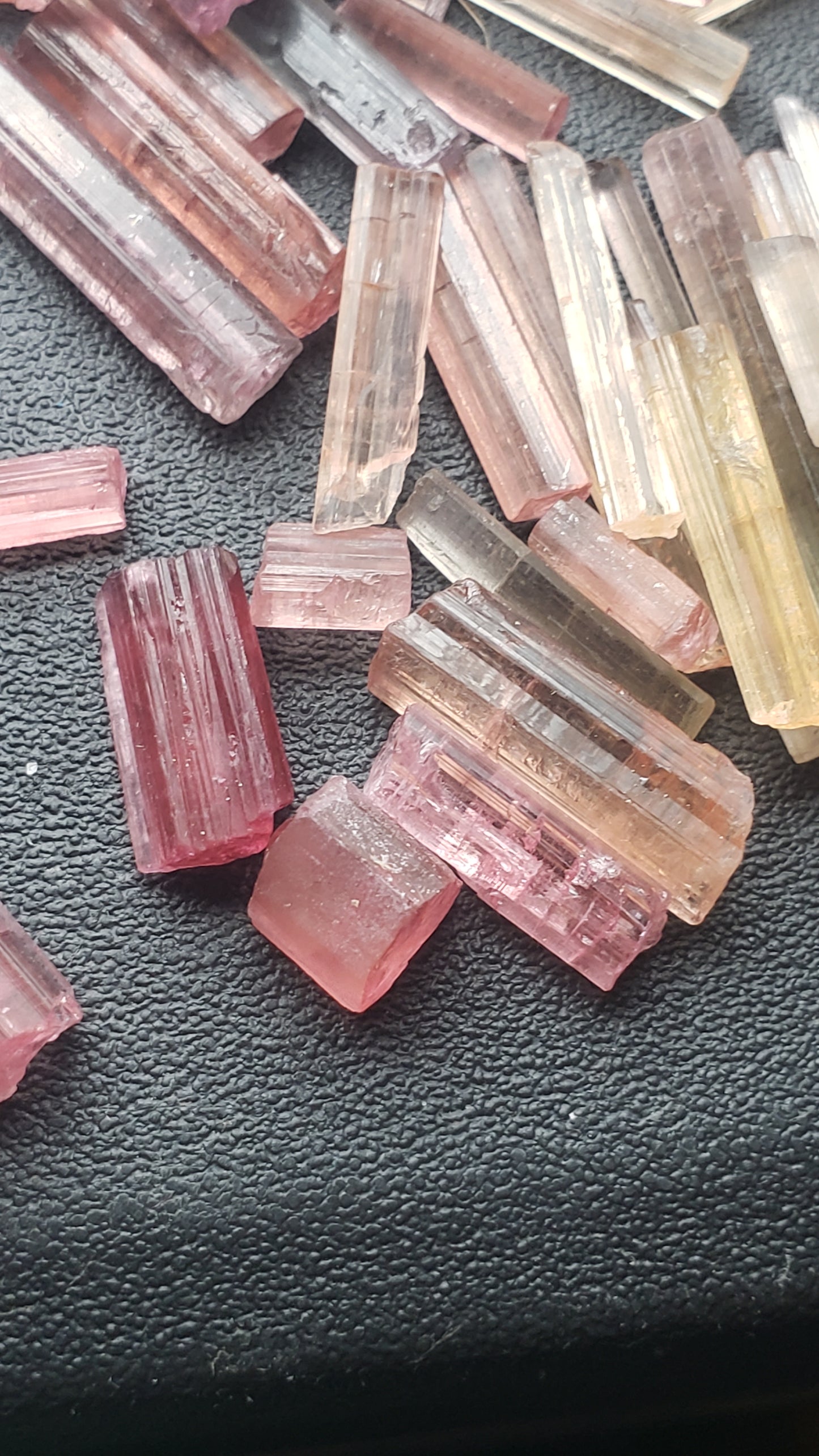 Pink Tourmaline Raw Crystals - AA - Rods, points, and chunks