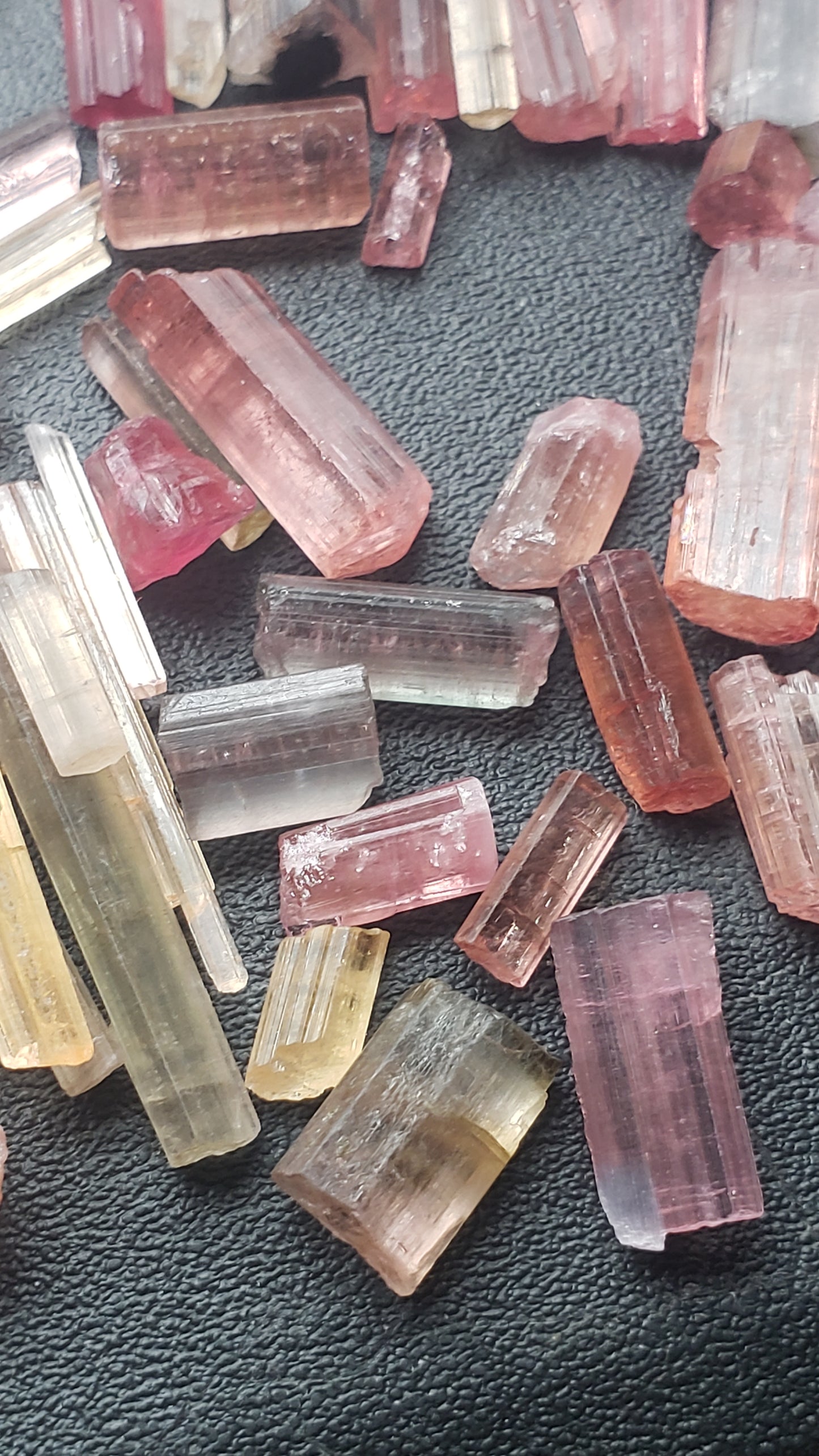 Pink Tourmaline Raw Crystals - AA - Rods, points, and chunks