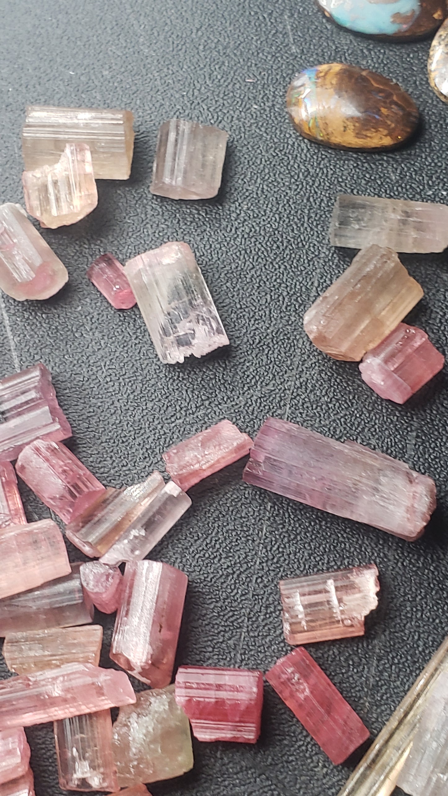 Pink Tourmaline Raw Crystals - AA - Rods, points, and chunks