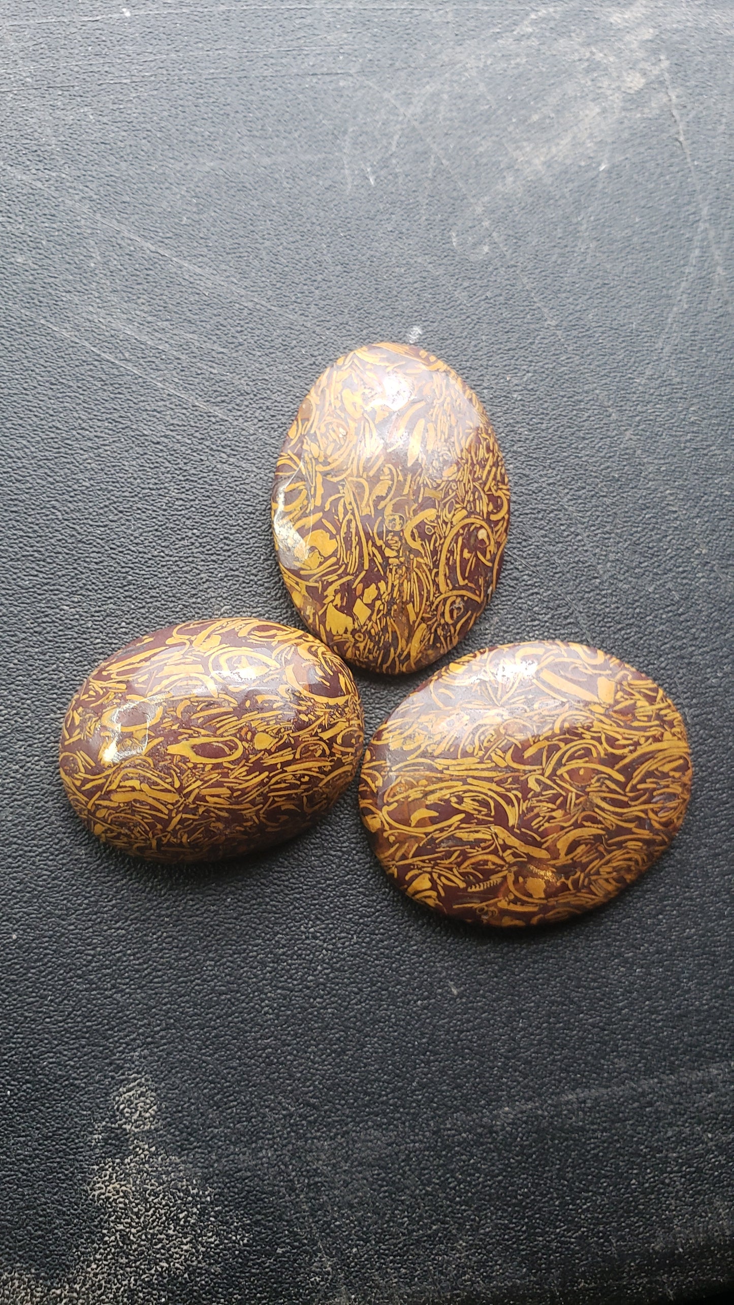 Coquina Jasper Cabs (AKA: Calligraphy, cursive, or script stone)