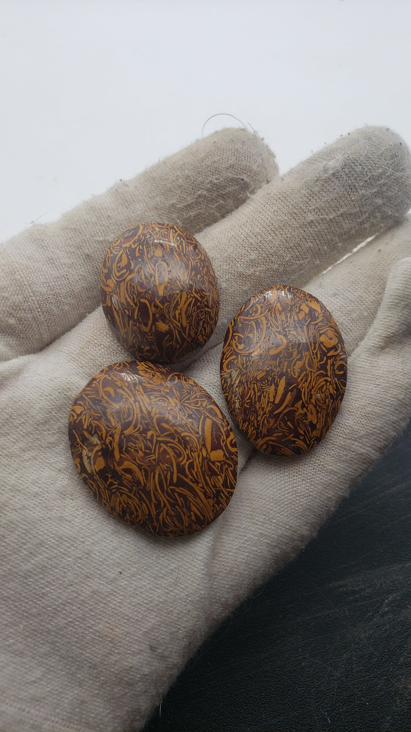 Coquina Jasper Cabs (AKA: Calligraphy, cursive, or script stone)