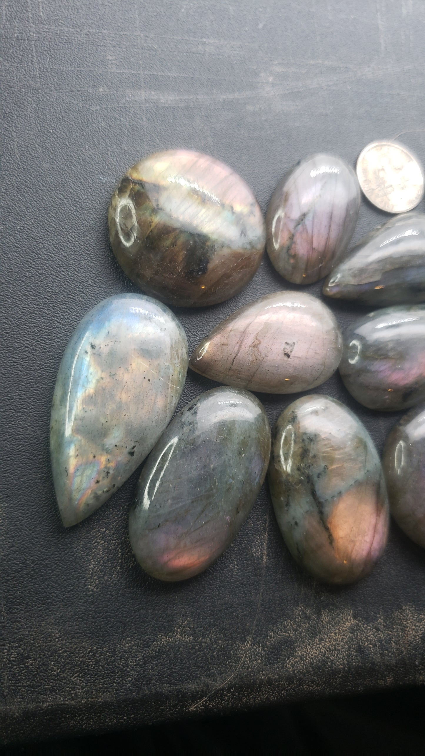 Labradorite Cabs - Purple, Pink, and Sunset Orange - Medium Sizes