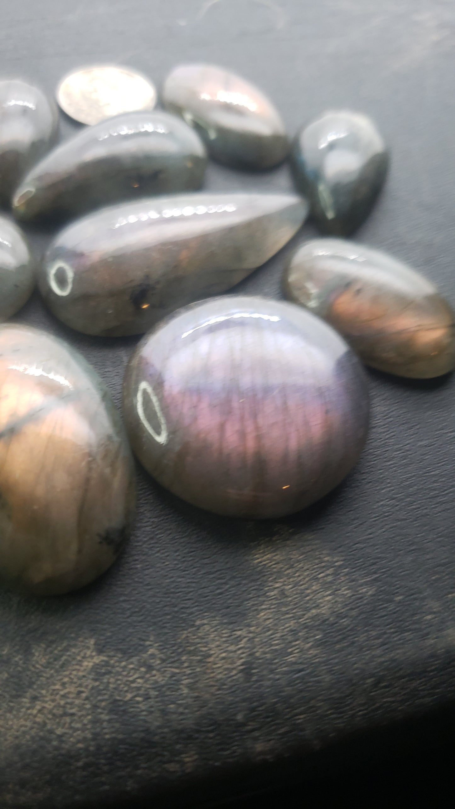 Labradorite Cabs - Purple, Pink, and Sunset Orange - Medium Sizes