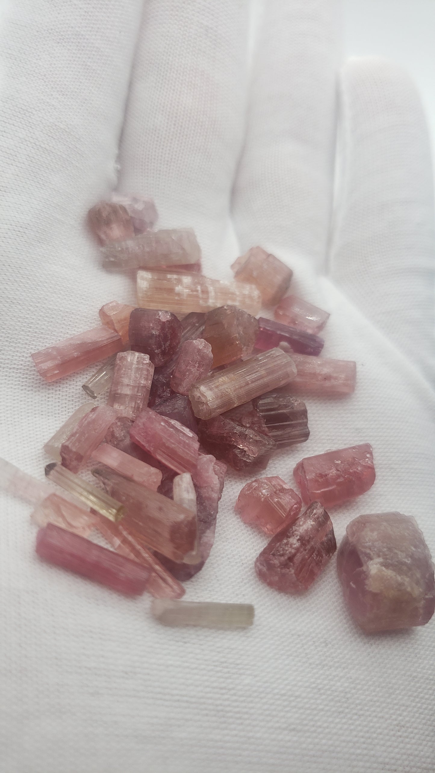 Pink Tourmaline Raw Crystals - Rods and points - B Grade