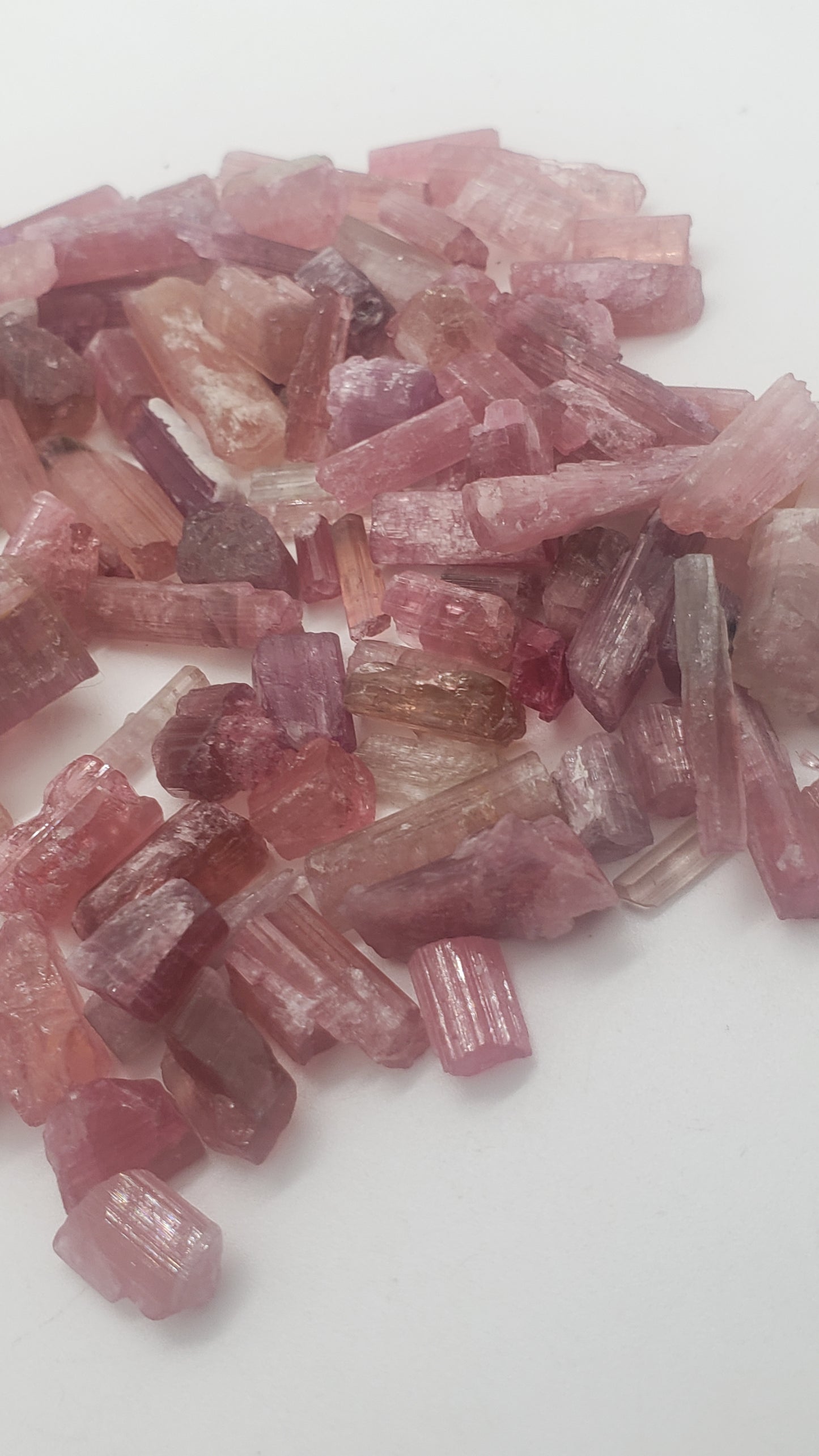 Pink Tourmaline Raw Crystals - Rods and points - B Grade