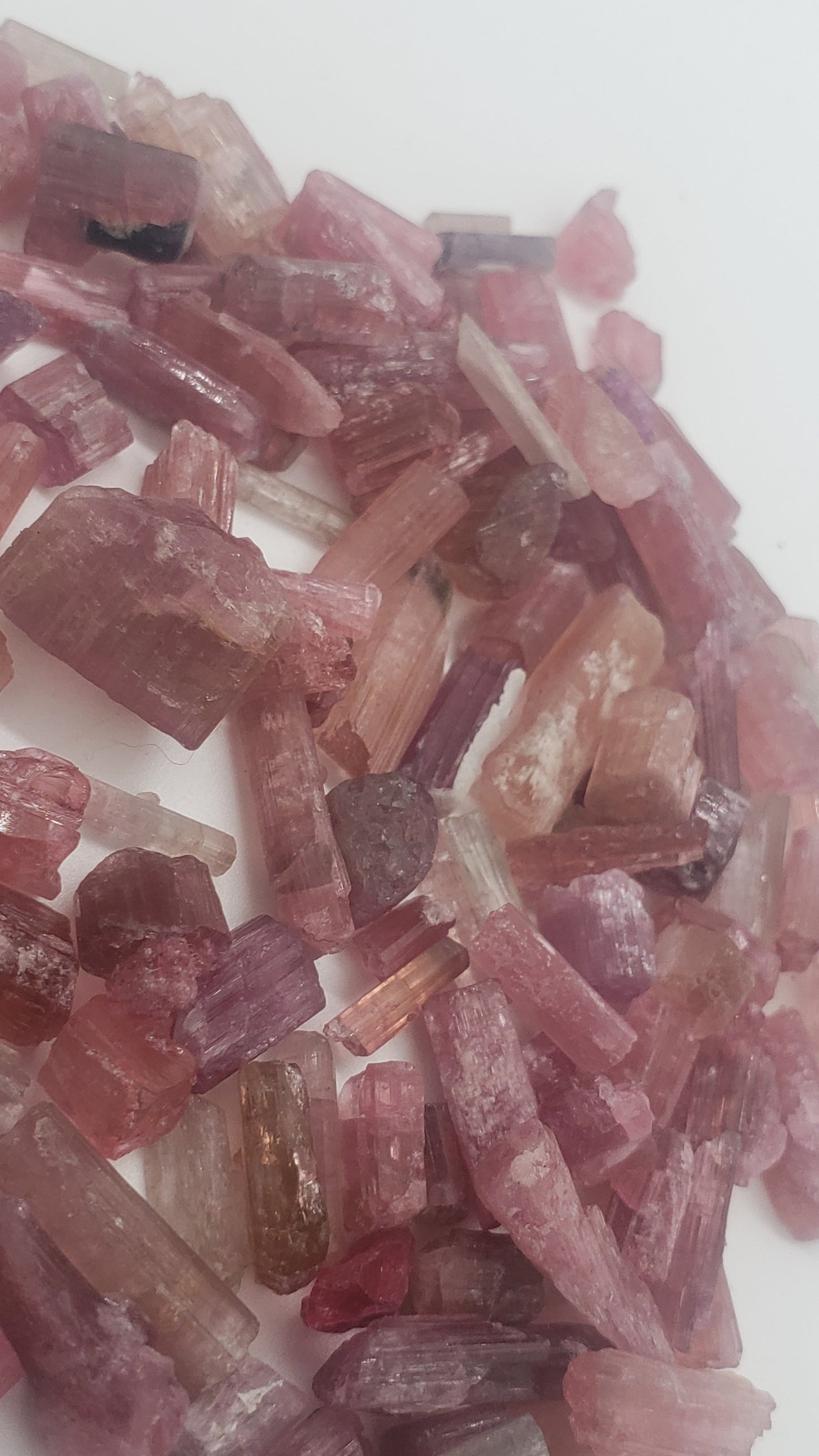 Pink Tourmaline Raw Crystals - Rods and points - B Grade