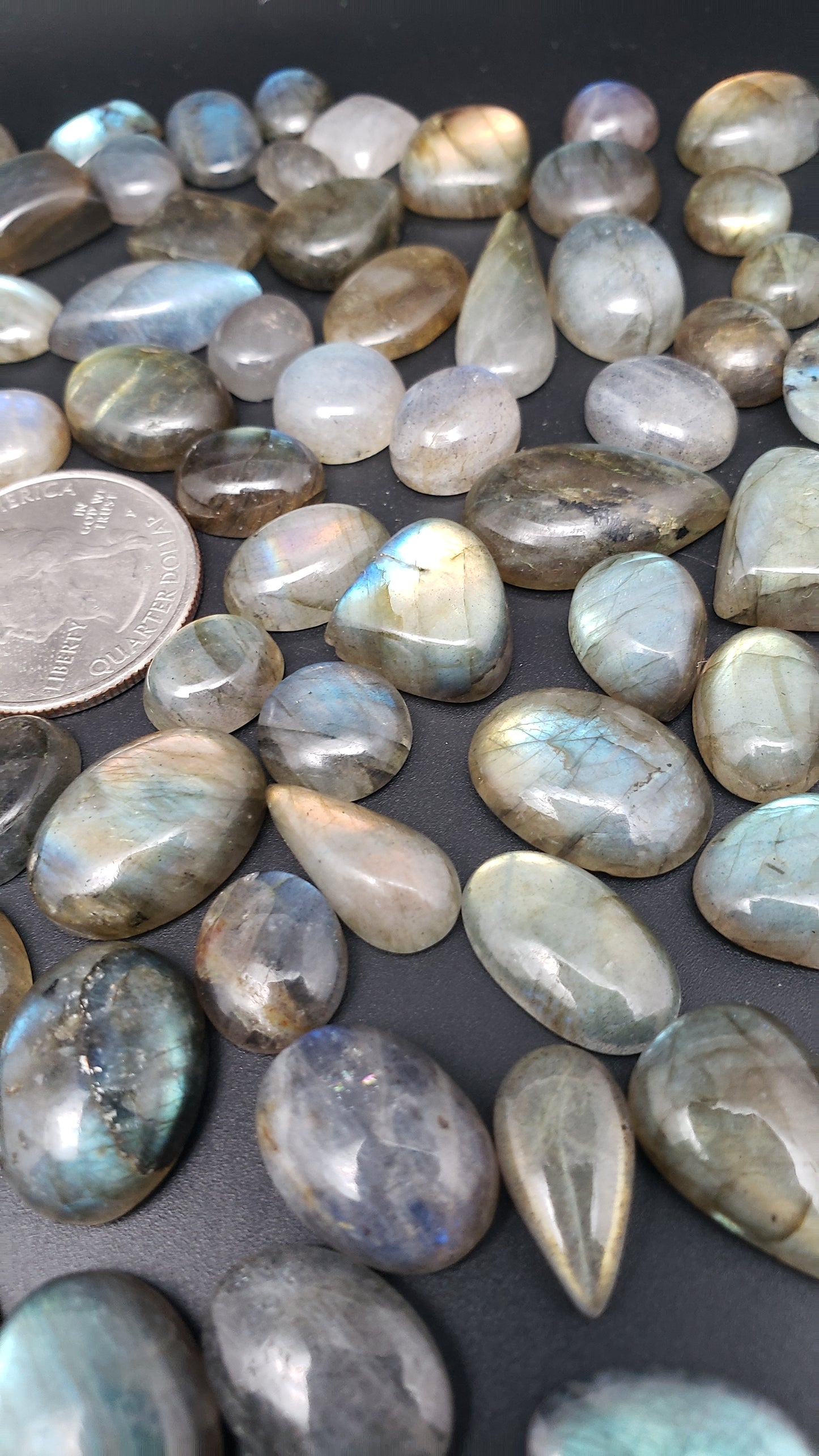 Labradorite Jewelry Sizes Mix Color Flash